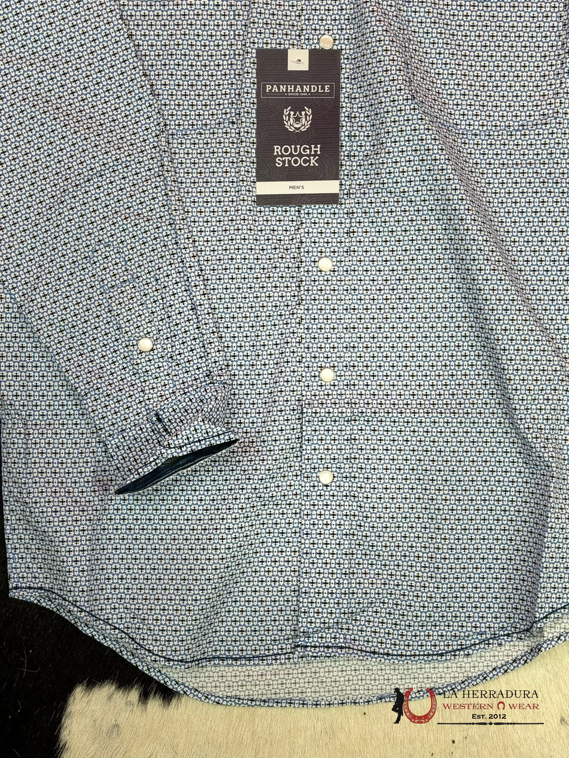 Rock&Roll Shirt Blue Button Snap Ropa Hombres