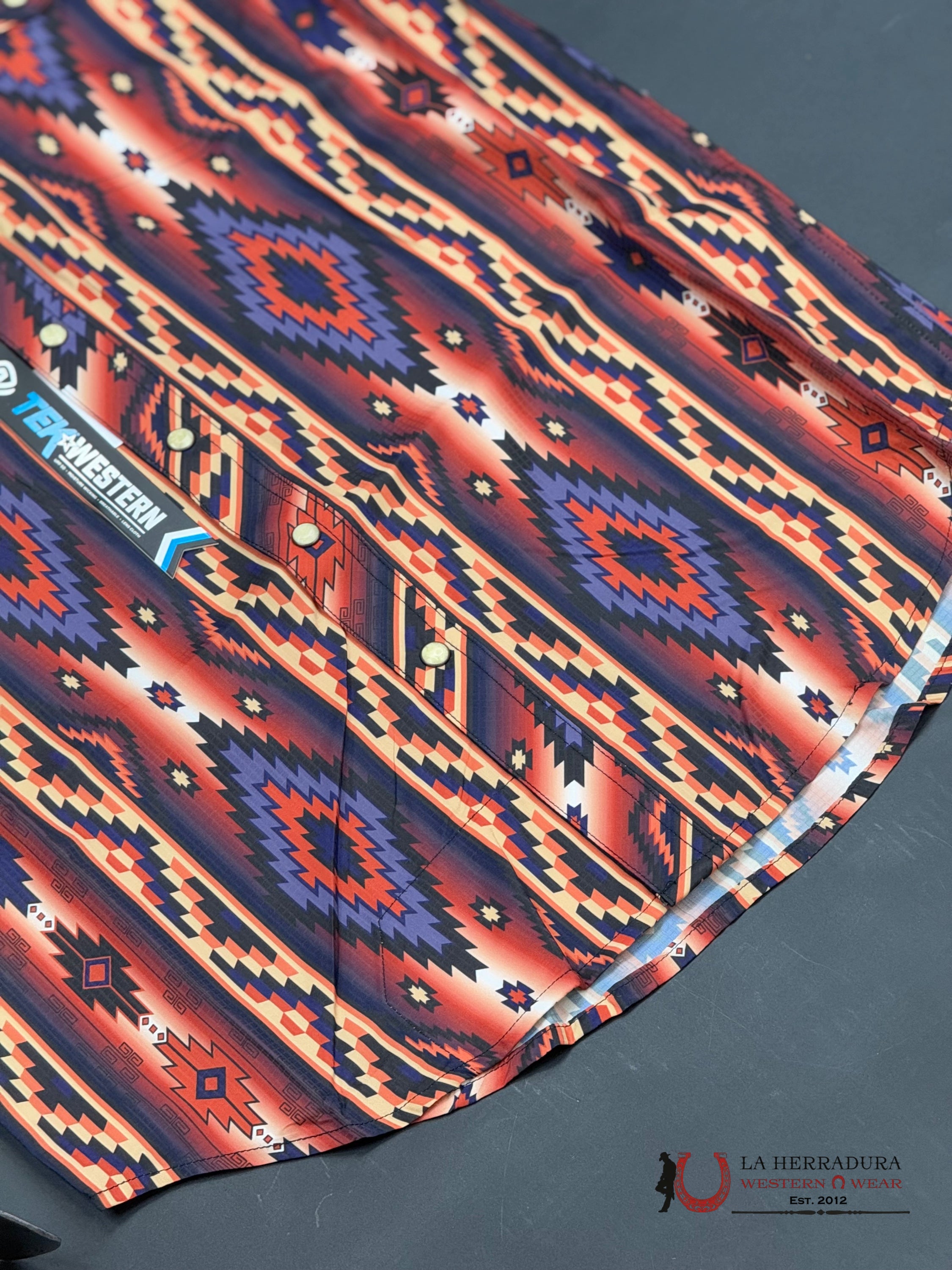 Rock&Roll Short Sleeve Rust Aztec Print Ropa Hombres