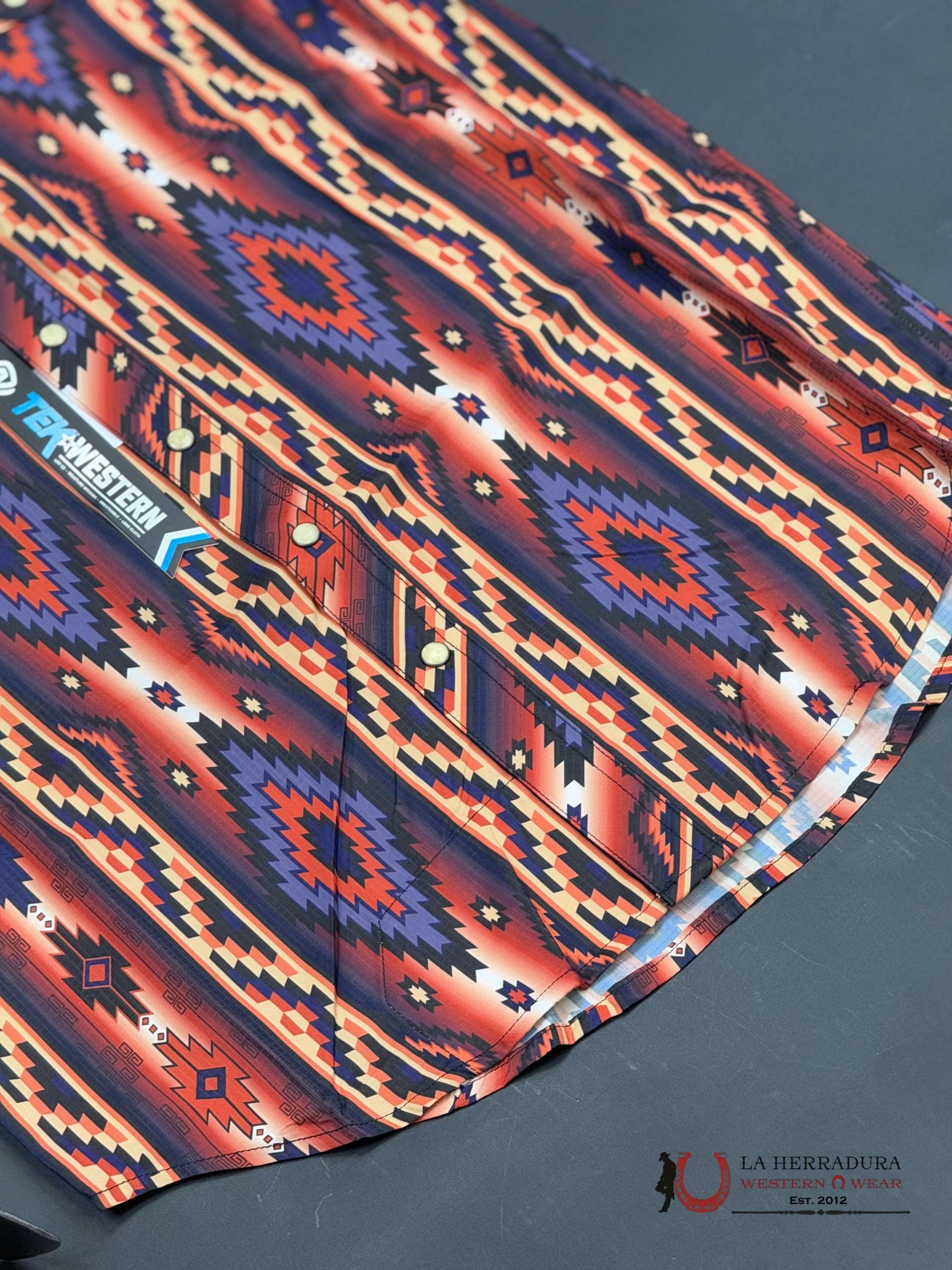 Rock&Roll Short Sleeve Rust Aztec Print Ropa Hombres