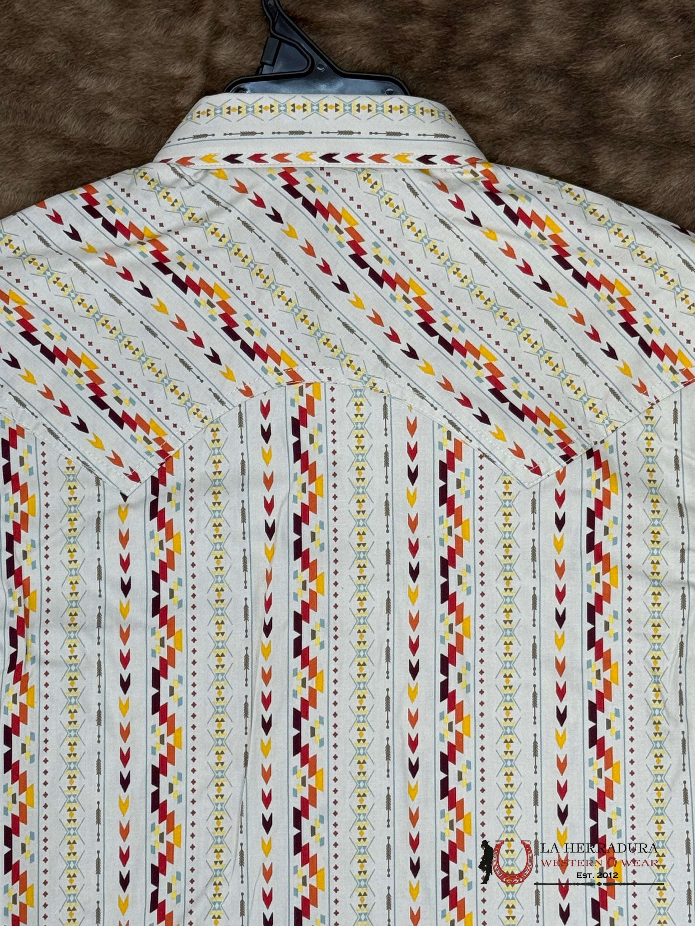 ROCK&ROLL SHORT SLEEVE SHIRT AZTEC STRIPE PRINT BUTTON UP - 5844 ROPA HOMBRES