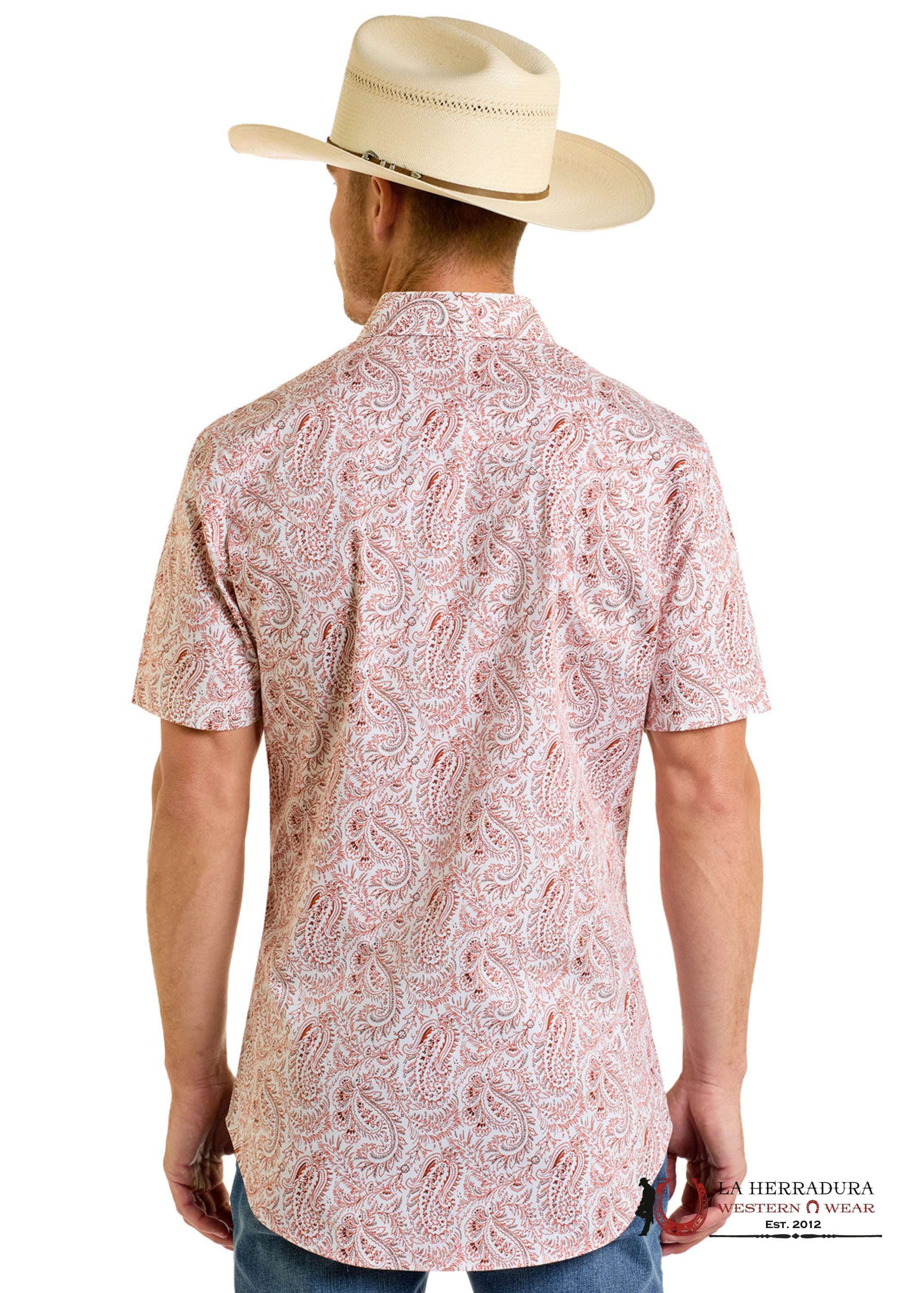 ROCK&ROLL SHORT SLEEVE SHIRT AZTEC STRIPE PRINT BUTTON UP - BMN3S06496 ROPA HOMBRES
