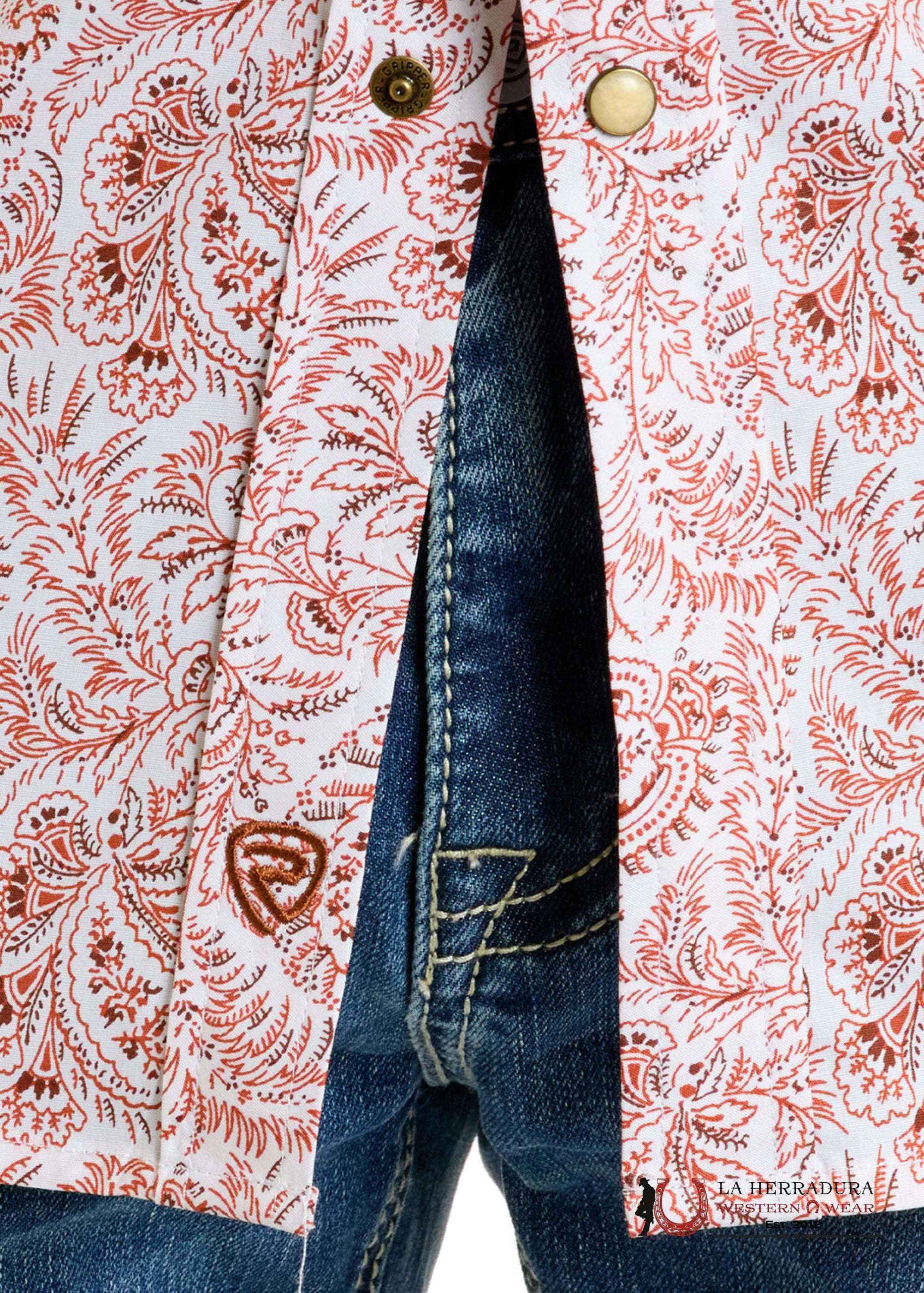 ROCK&ROLL SHORT SLEEVE SHIRT AZTEC STRIPE PRINT BUTTON UP - BMN3S06496 ROPA HOMBRES