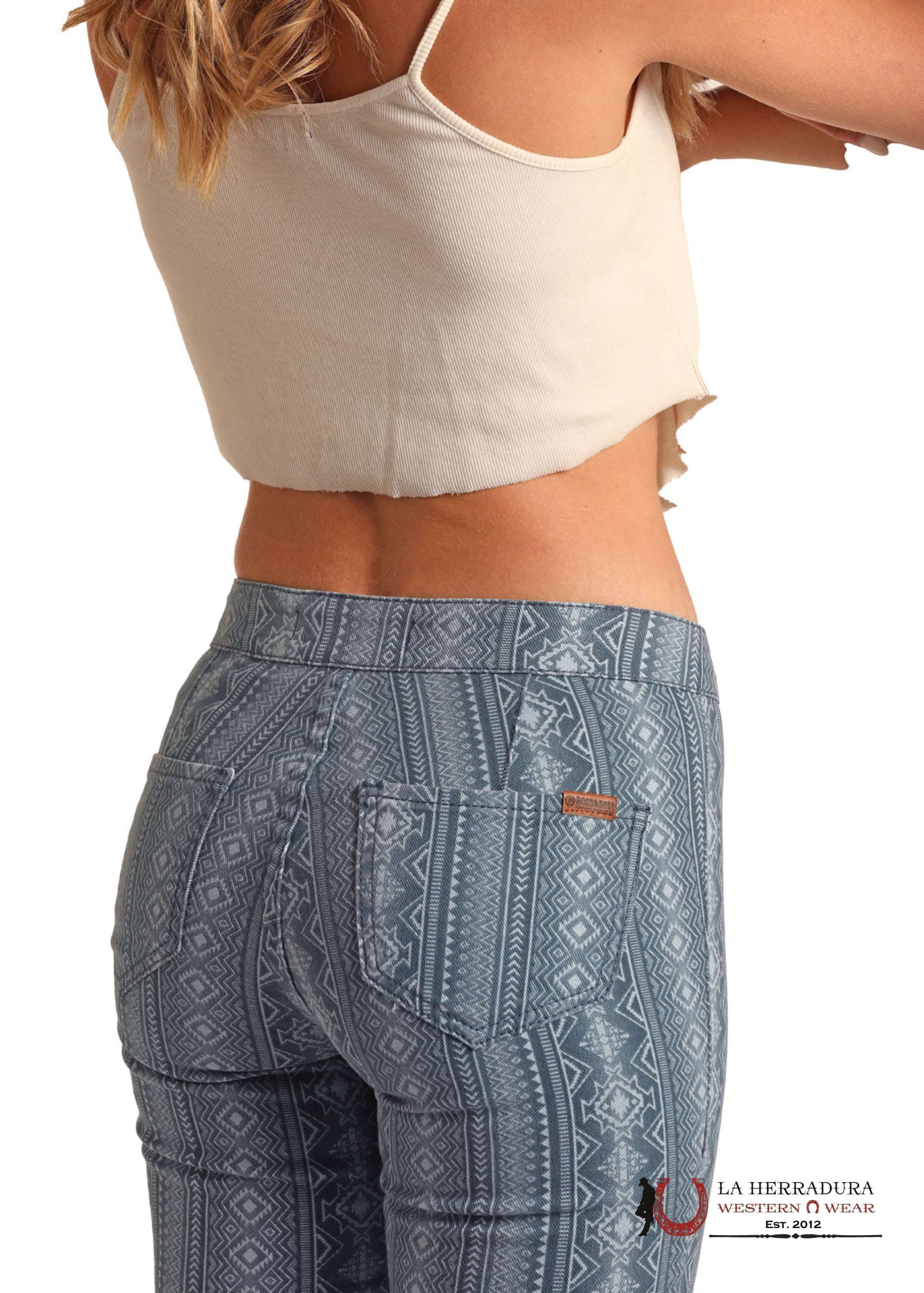 ROCK&ROLL SKY BLUE ARIZONA BLUE AZTECS BELL BOTTOM RRWD7PR0RV ROCK&ROLL JEANS WOMEN