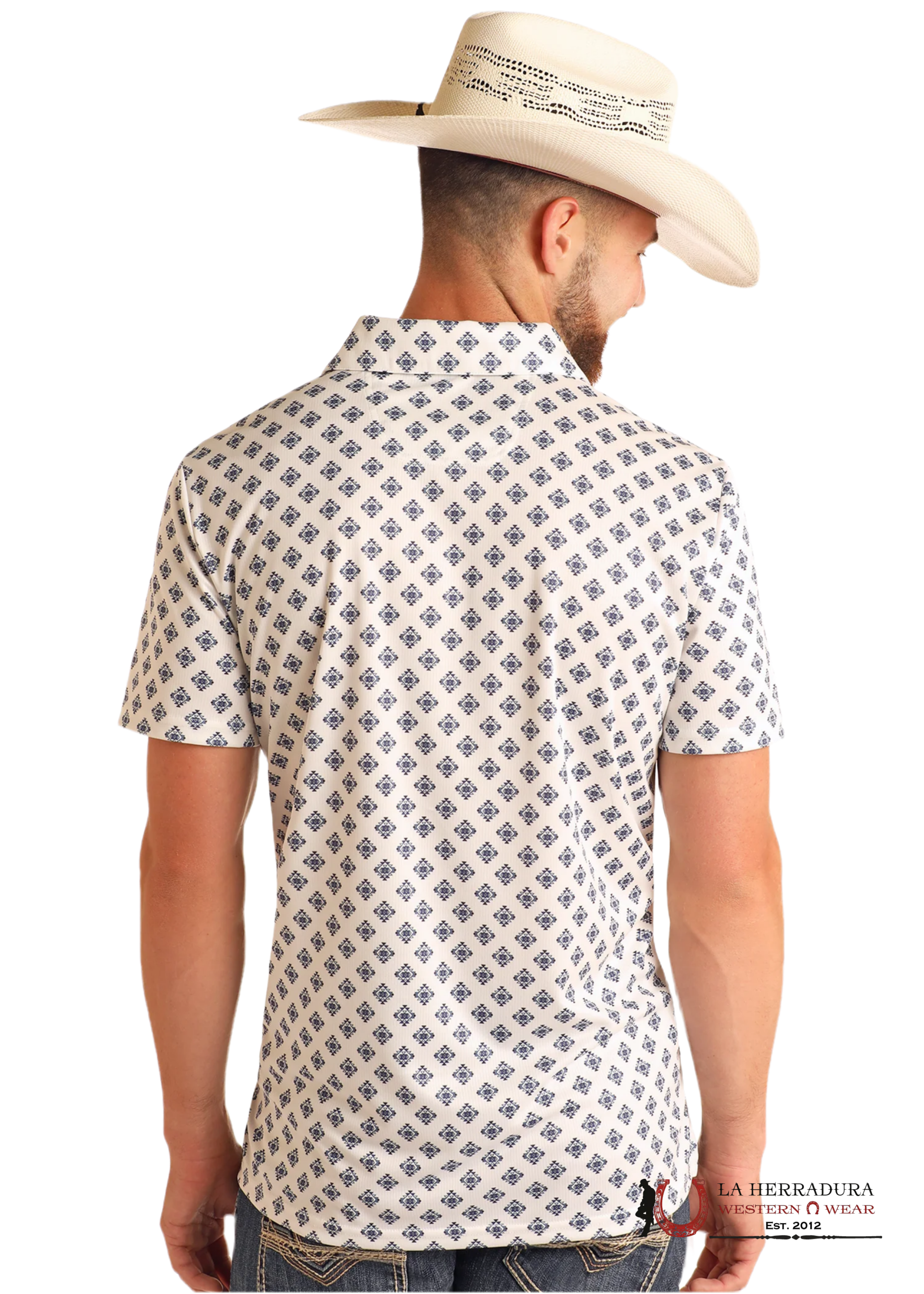 ROCK&ROLL WHITE AZTEC PRINT SHORT SLEEVE ROPA HOMBRES