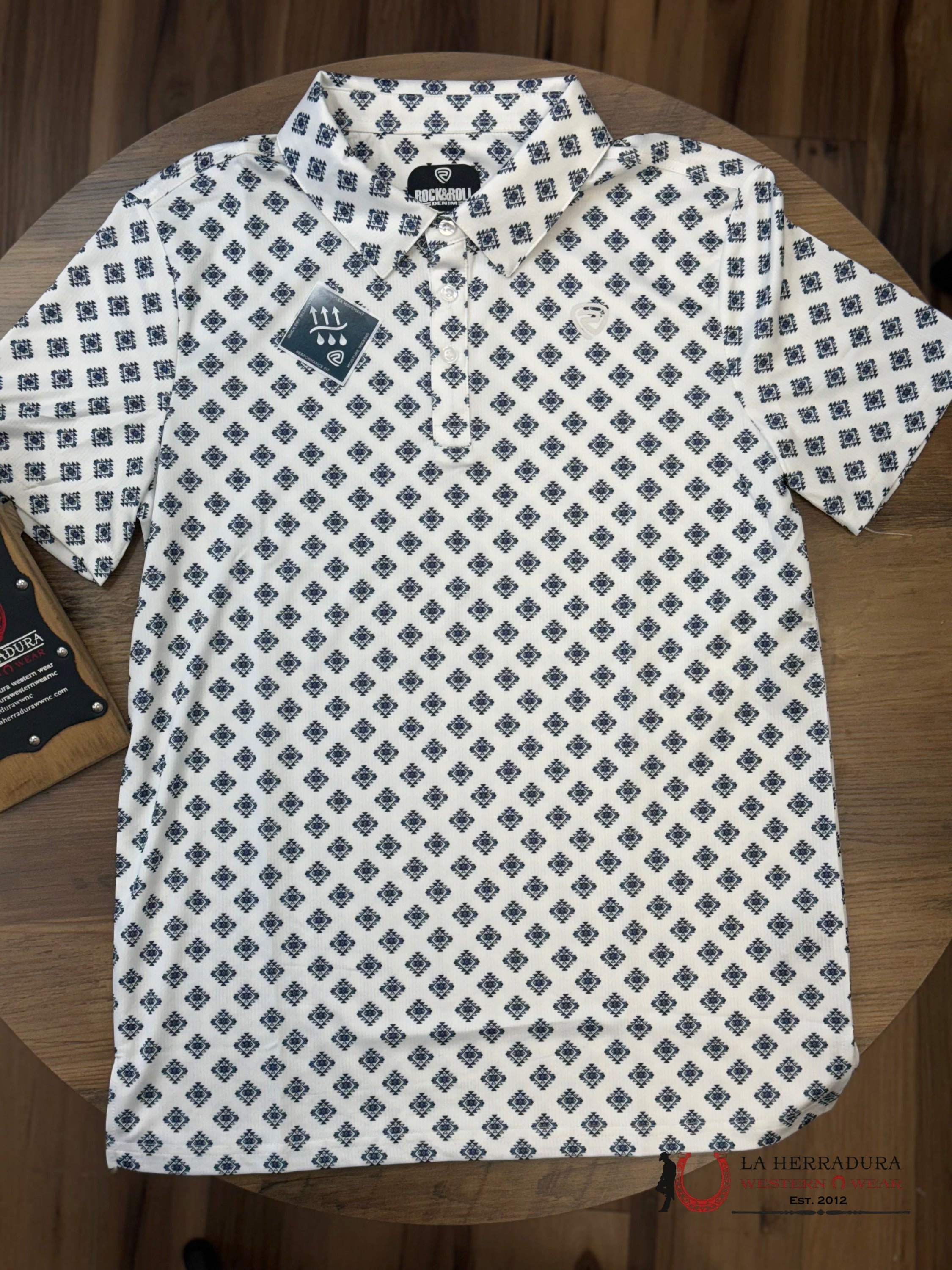 ROCK&ROLL WHITE AZTEC PRINT SHORT SLEEVE ROPA HOMBRES