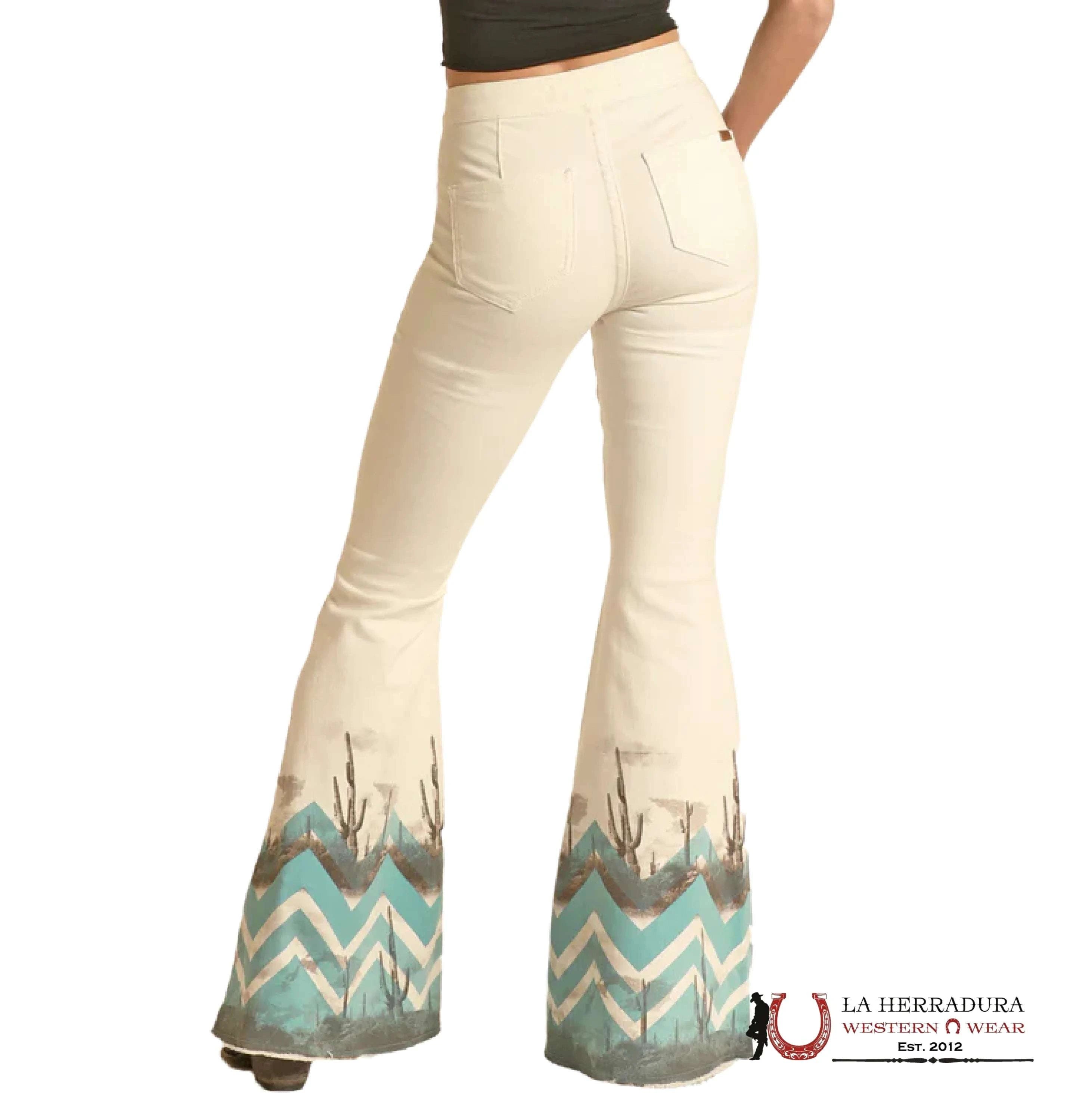 ROCK&ROLL WHITE BARGAIN BUTTON BELL HIGH RISE ROCK&ROLL JEANS WOMEN