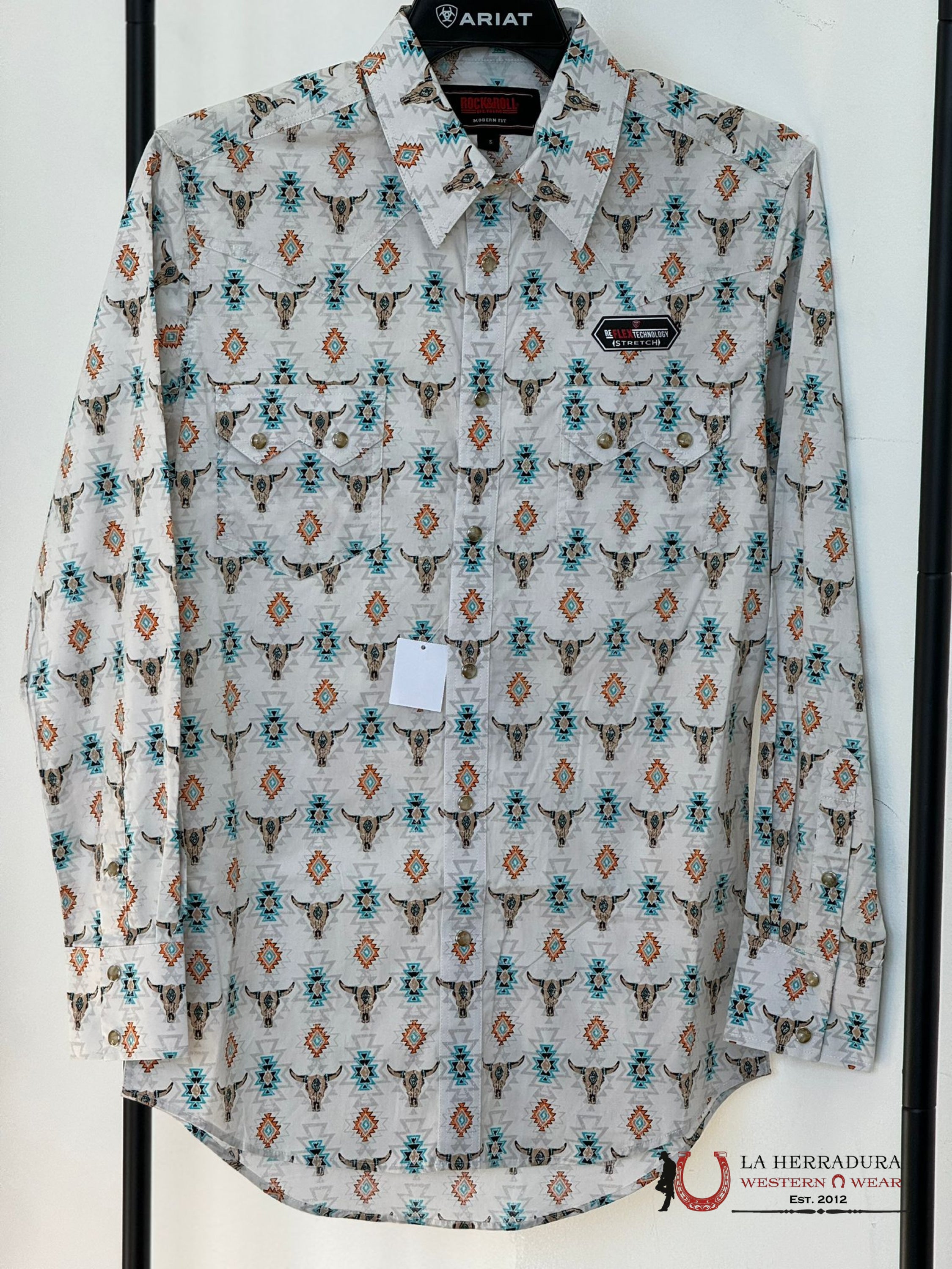 Rock&Roll White Bull Aztec Print Long Sleeve Ropa Hombres