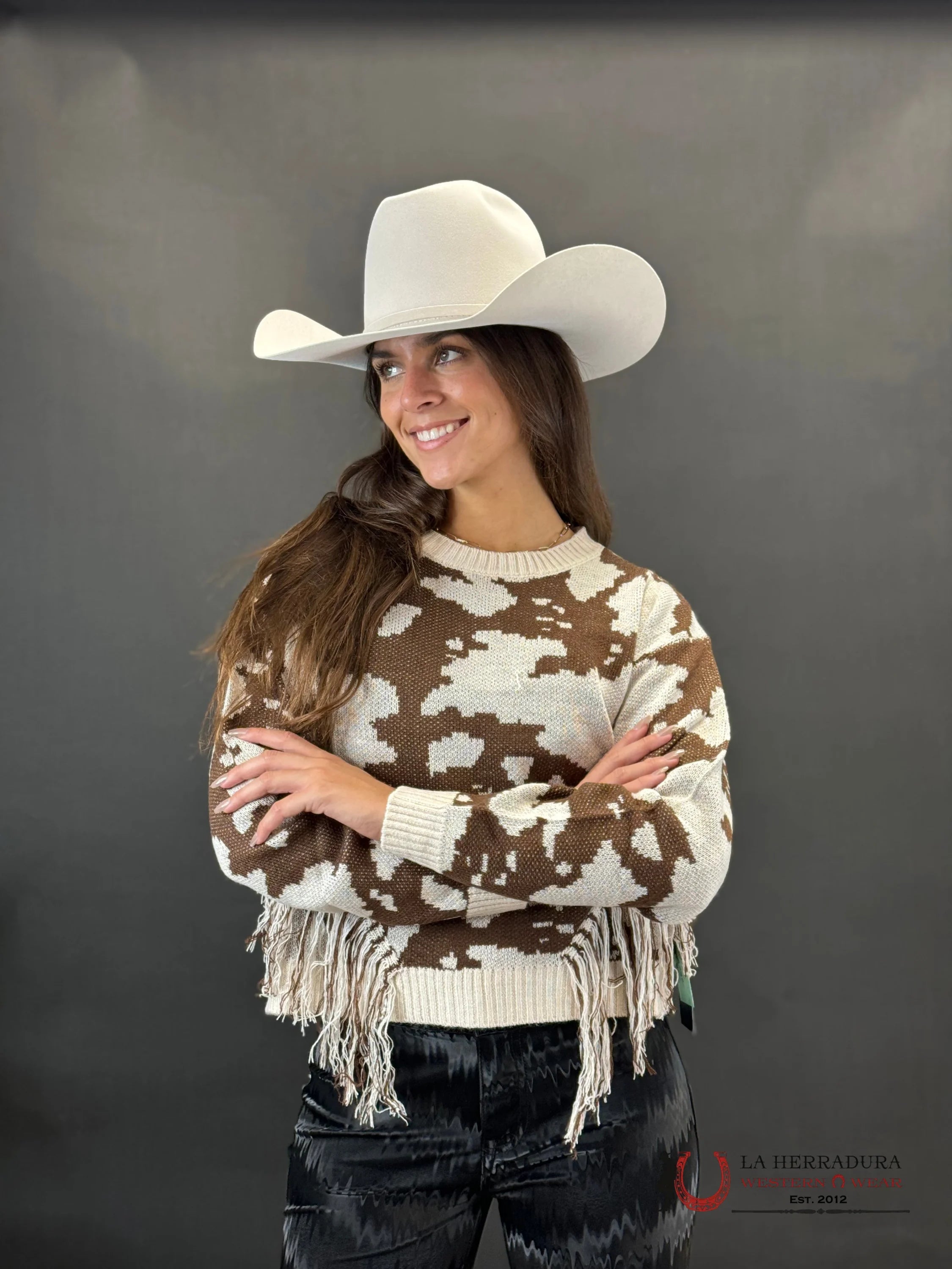 Rock&Roll Womens Cow Hide Fringe Pullover Ropa Mujeres