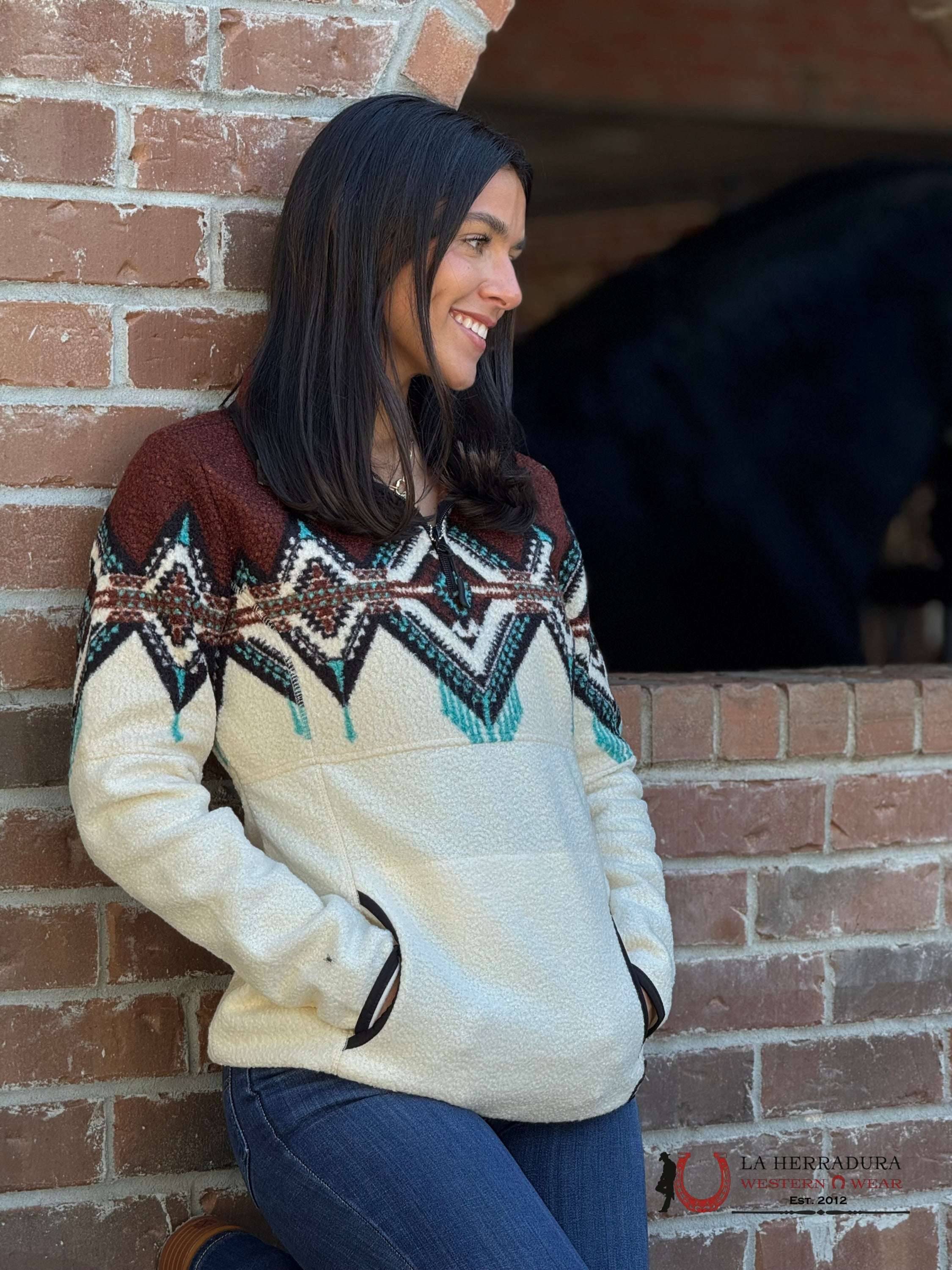 Rock&Roll Womens Brown/Teal Aztec Jacket Ropa Mujeres