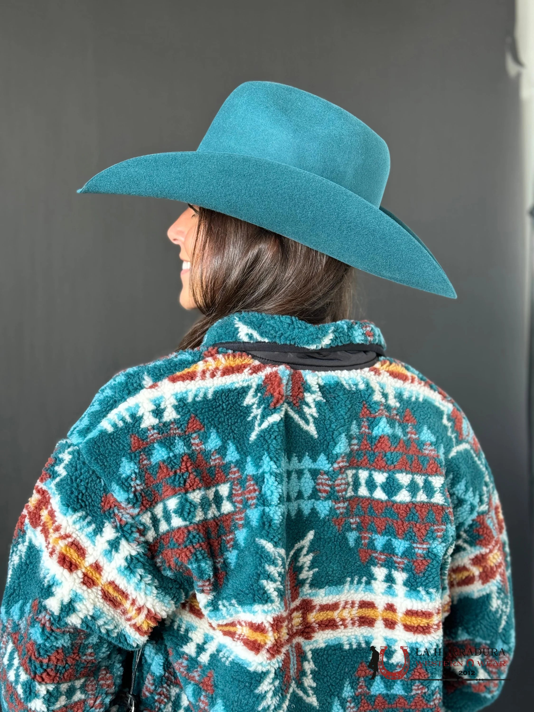 Rock&Roll Womens Aztec Printed Jacket Teal Ropa Mujeres