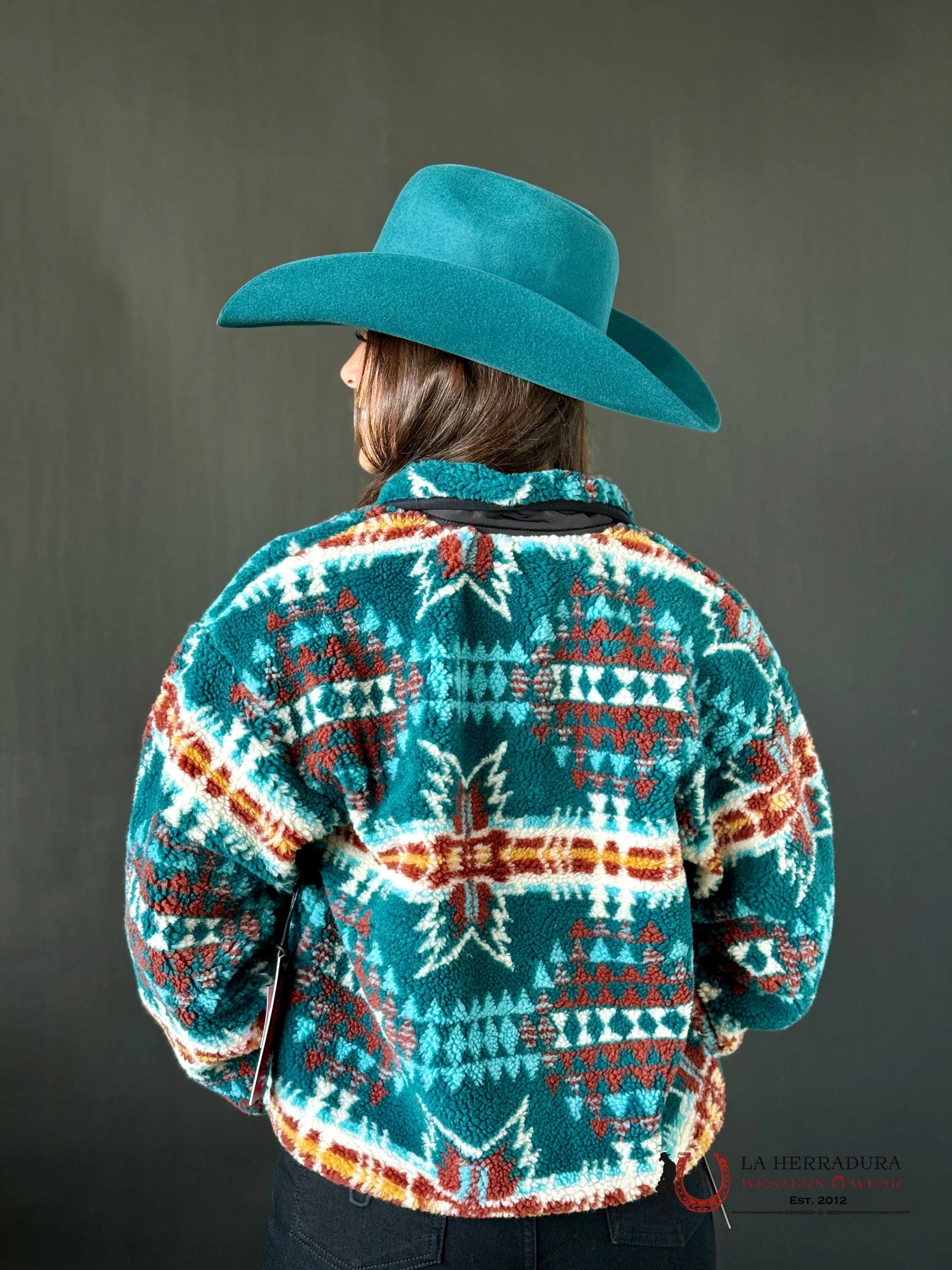 Rock&Roll Womens Aztec Printed Jacket Teal Ropa Mujeres