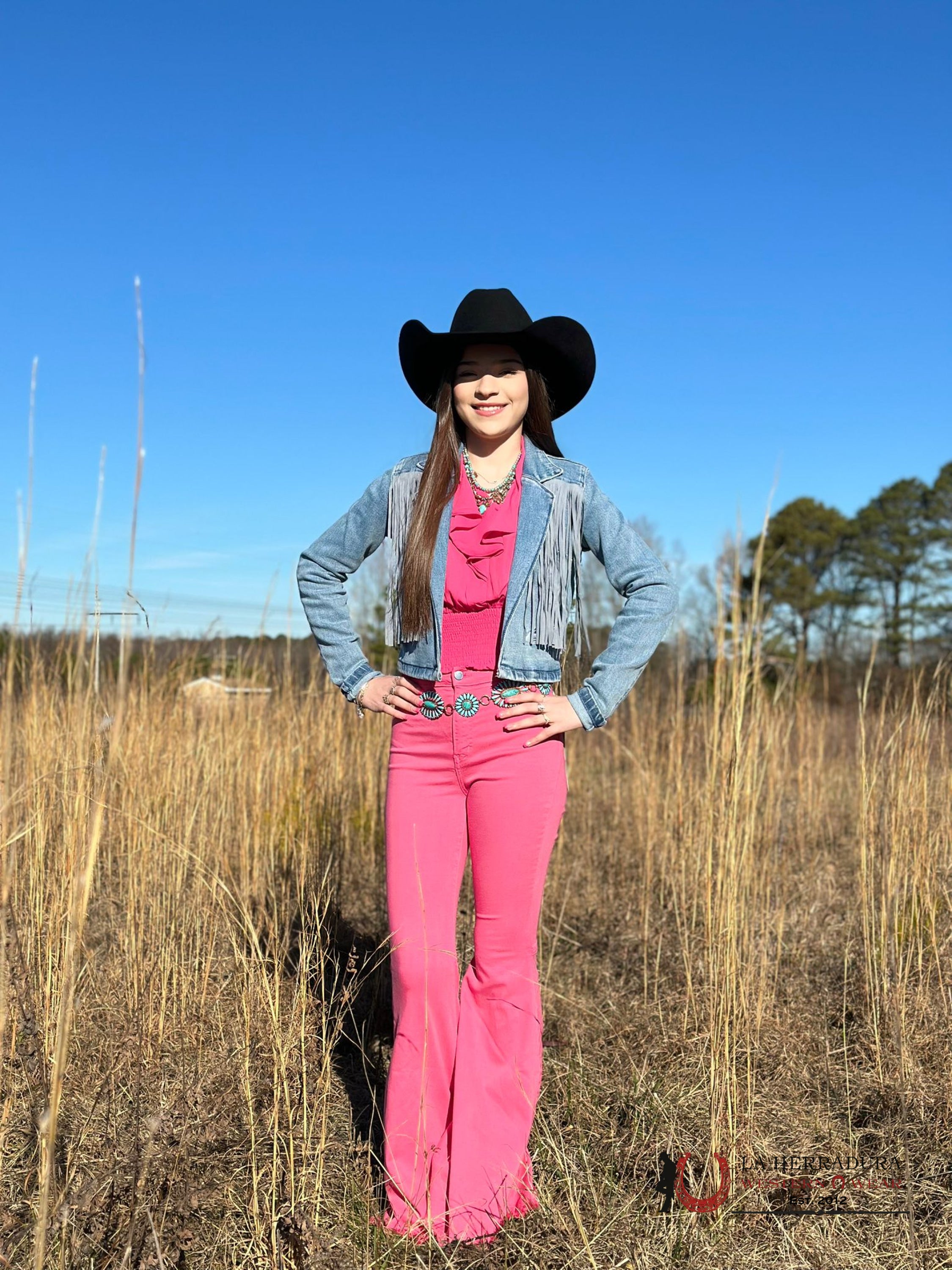 Rock&Roll Womens Blue Fringe Denim Jacket Ropa Mujeres