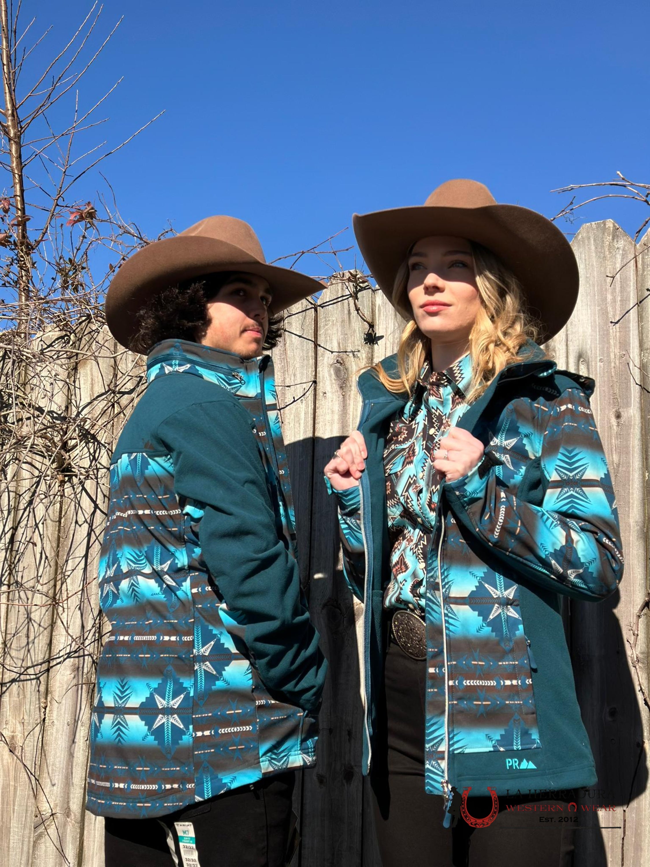 Rock&Roll Womens Blue Printed Aztec Softshell Jacket Ropa Mujeres