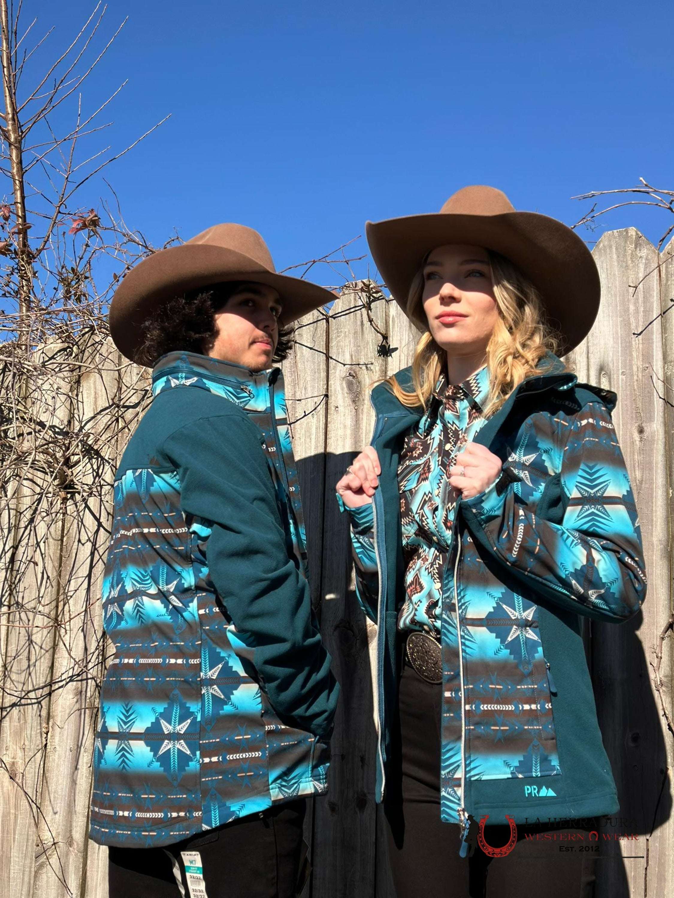 Rock&Roll Womens Blue Printed Aztec Softshell Jacket Ropa Mujeres