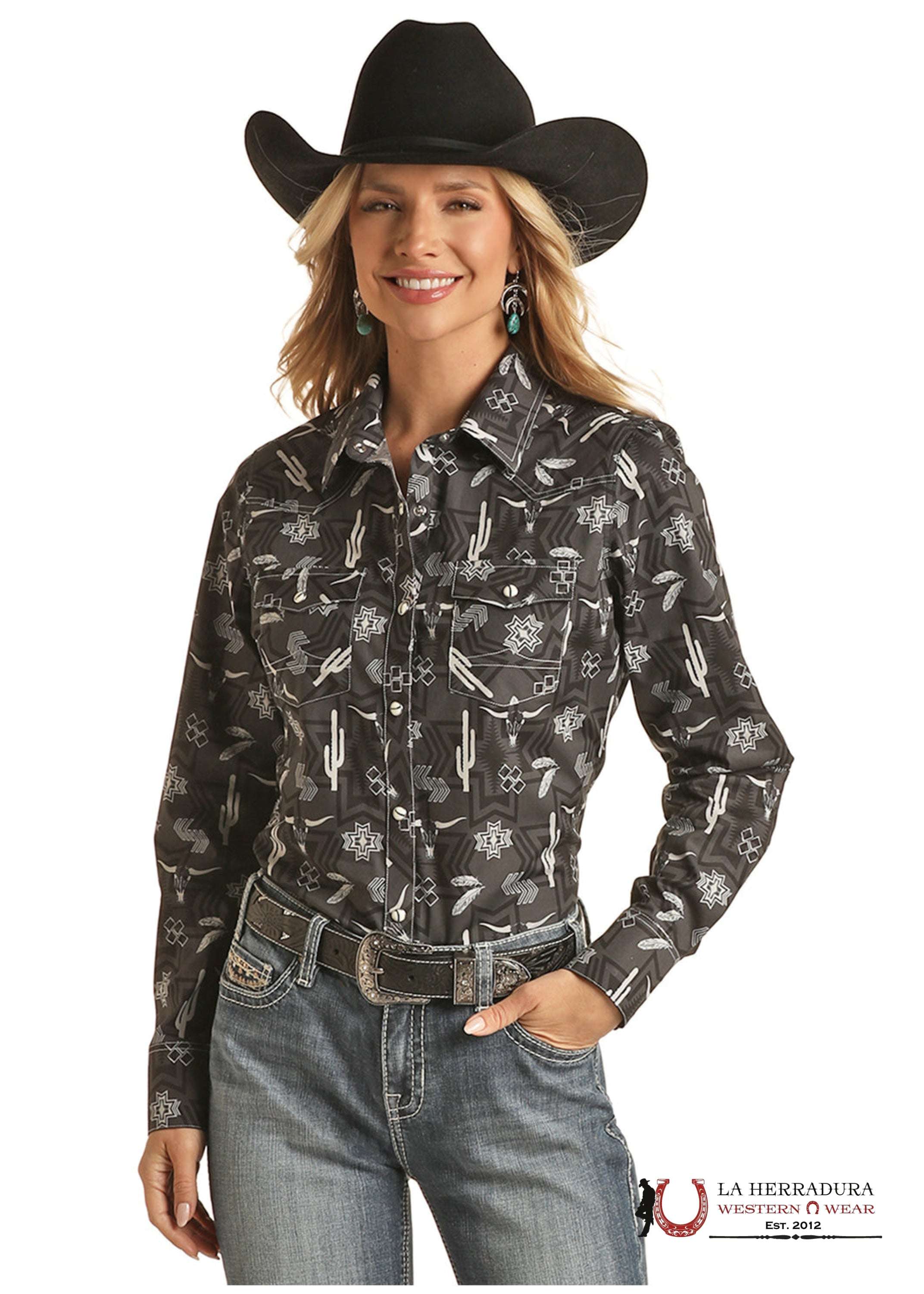 ROCK&ROLL WOMENS CHARCOAL CONVERSATIONAL SNAP RRWSOSRZ19 ROPA MUJERES