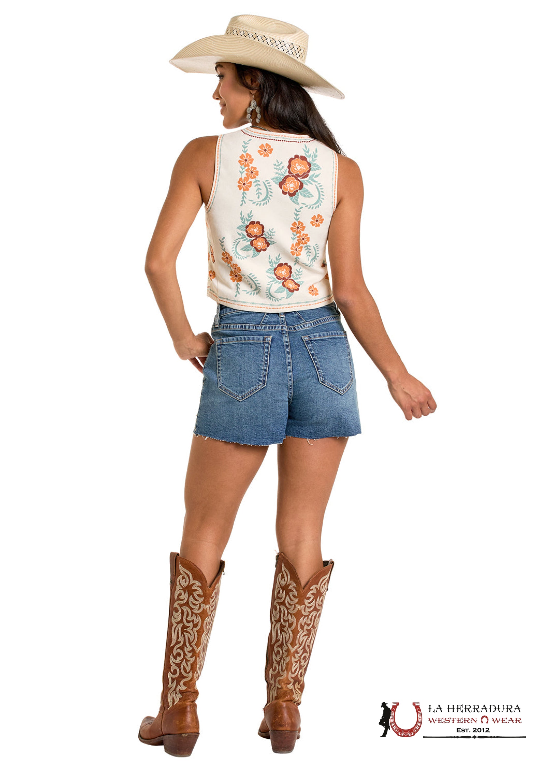 ROCK & ROLL WOMEN’S FLORAL PRINT VEST- BW98T06318 ROPA MUJERES