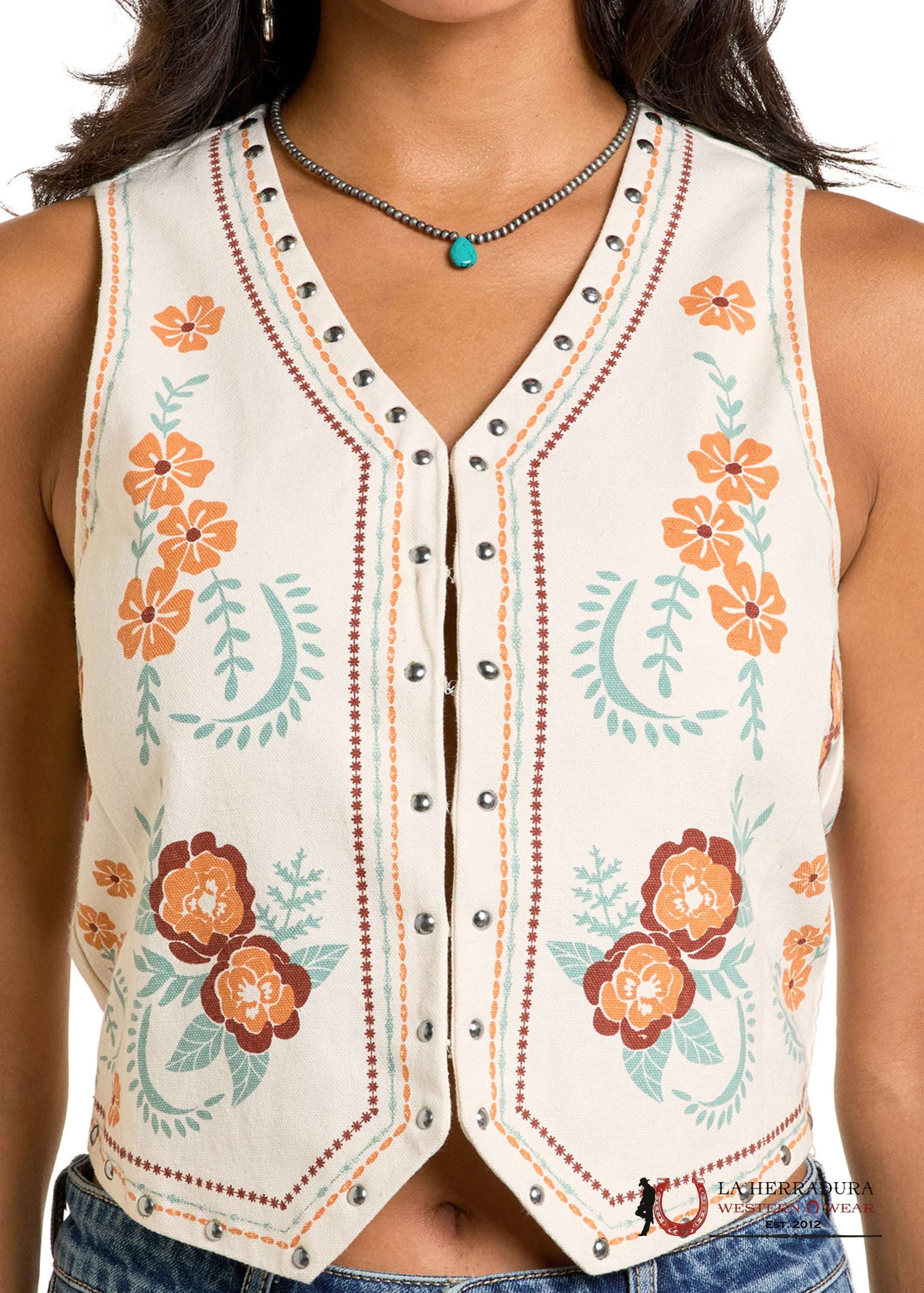 ROCK & ROLL WOMEN’S FLORAL PRINT VEST- BW98T06318 ROPA MUJERES