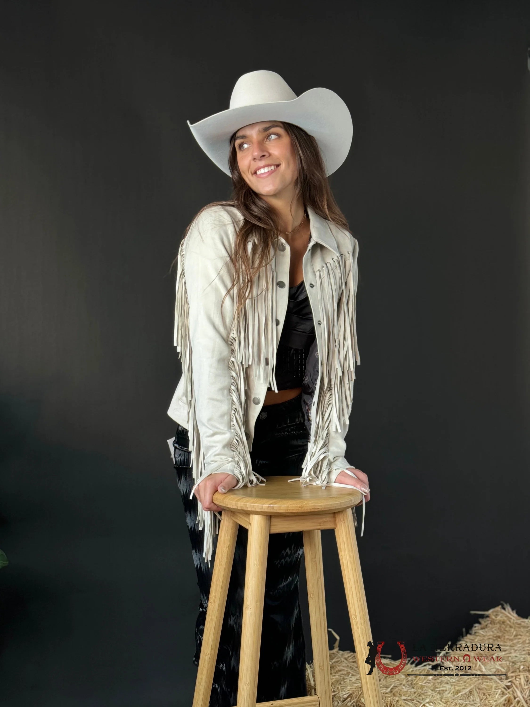 Rock&Roll Womens Micro Suede Jacket W Fringe Natural Ropa Mujeres