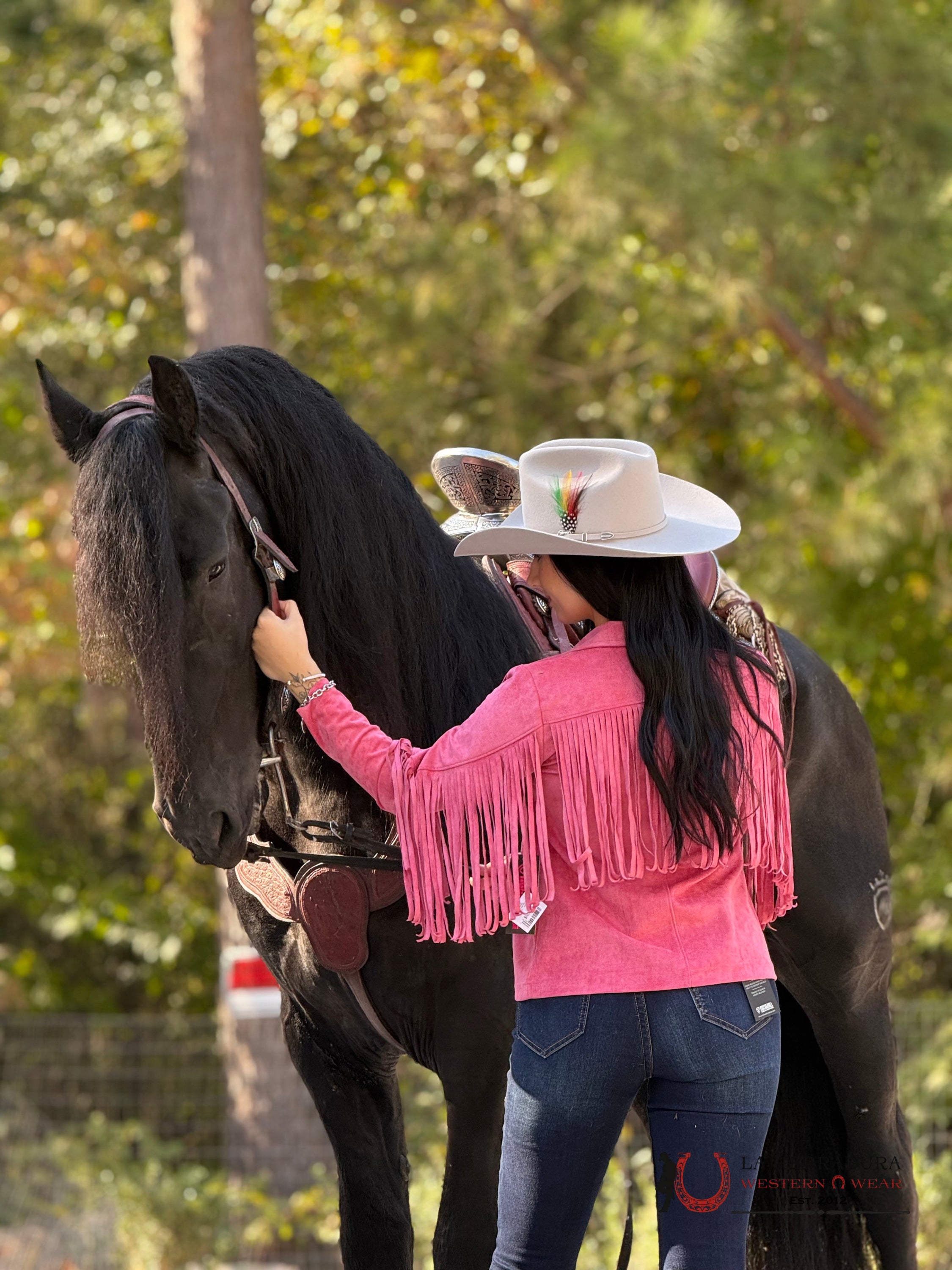 Rock&Roll Womens Micro Suede Jacket W Fringe Pink Ropa Mujeres