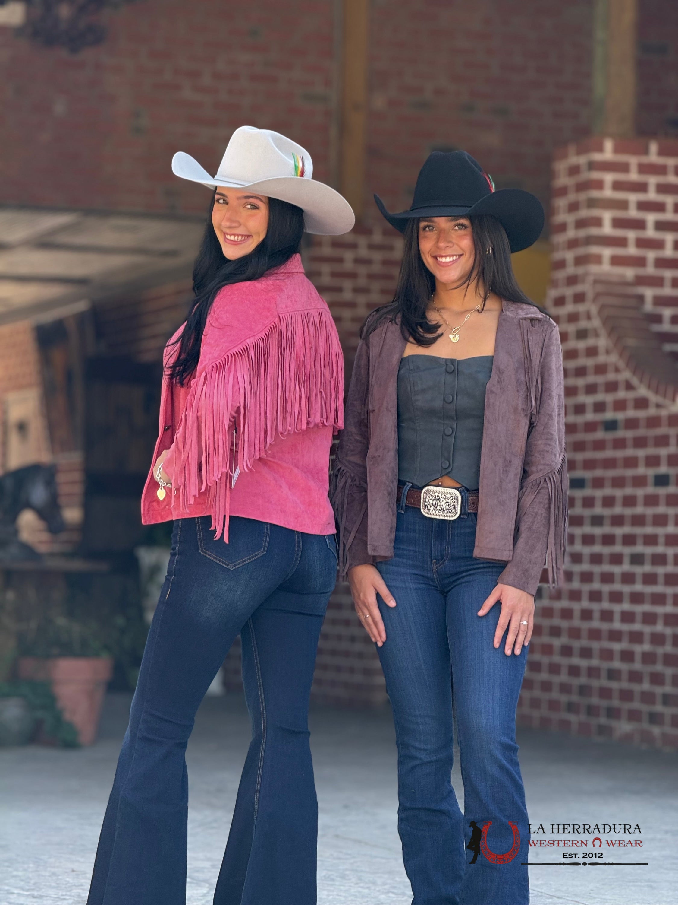 Rock&Roll Womens Micro Suede Jacket W Fringe Pink Ropa Mujeres