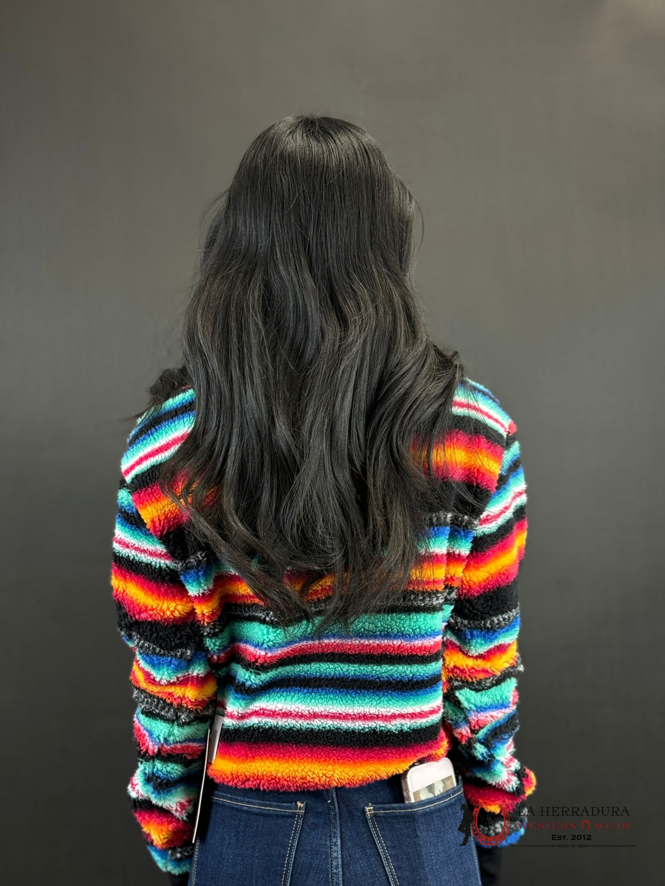 Rock&Roll Womens Multi Stripe All Over Print Pullover Ropa Mujeres