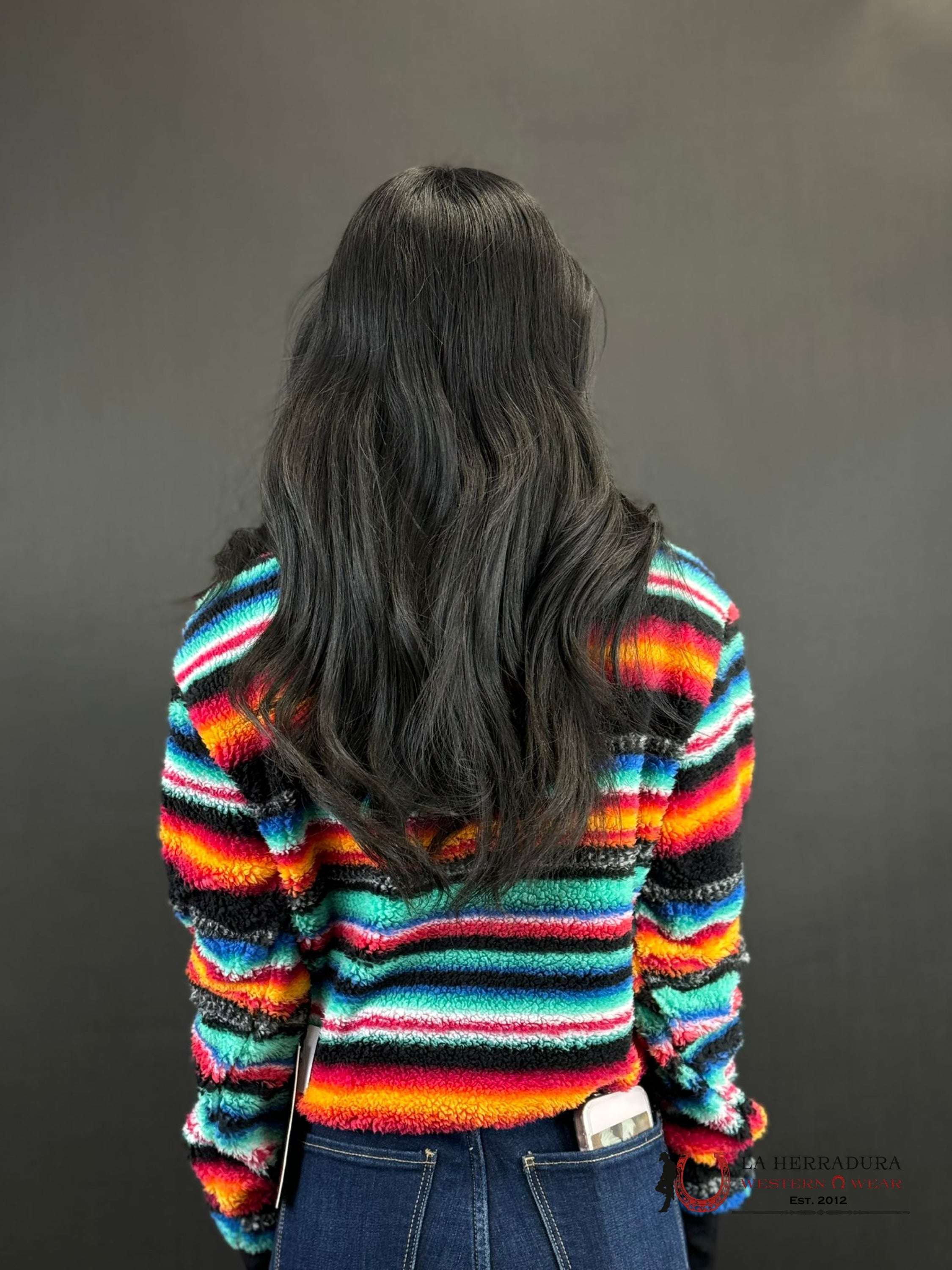 Rock&Roll Womens Multi Stripe All Over Print Pullover Ropa Mujeres