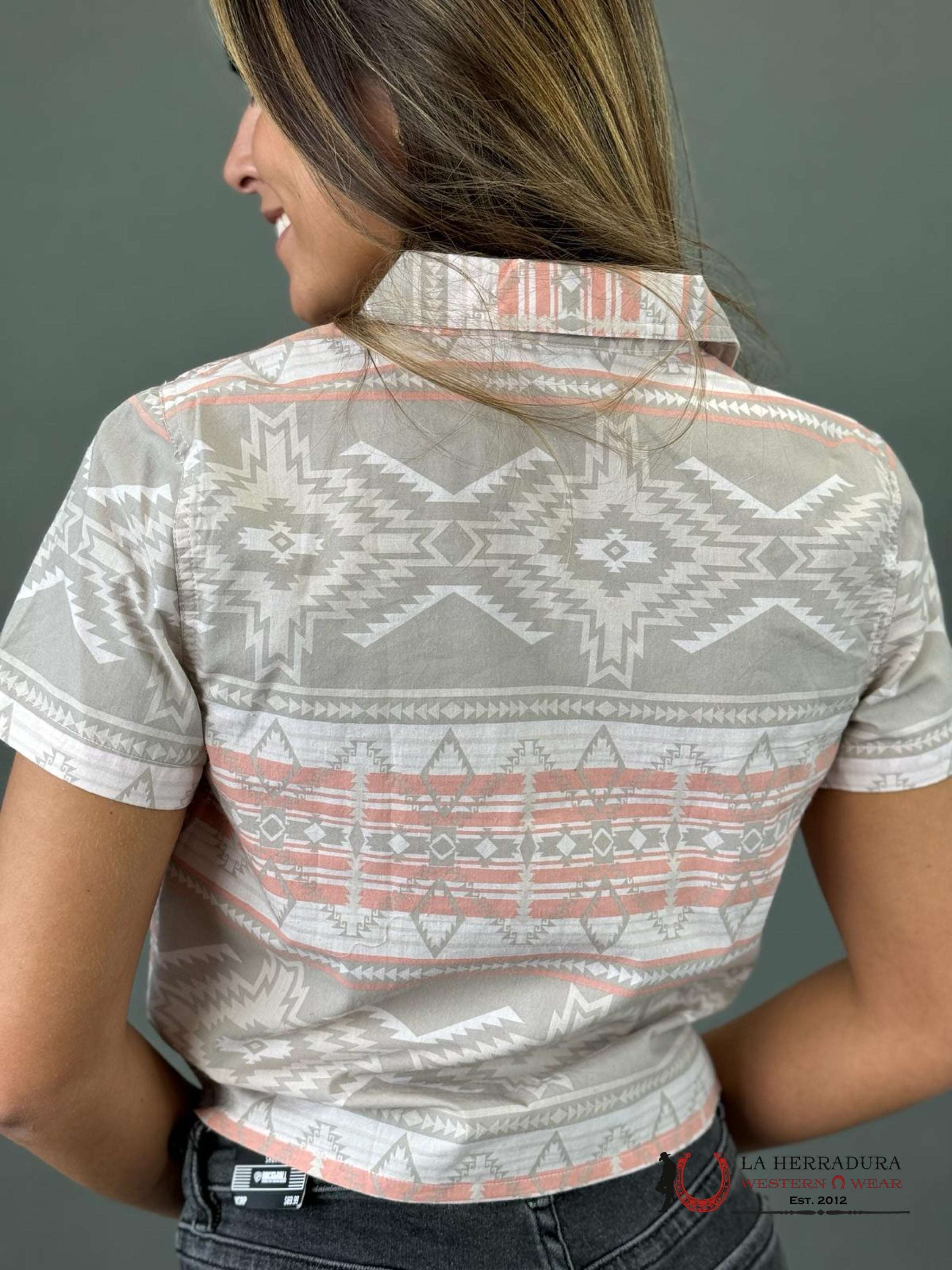 Rock&Roll Women’s Natural Shared Core Snap With Aztec Print Ropa Mujeres