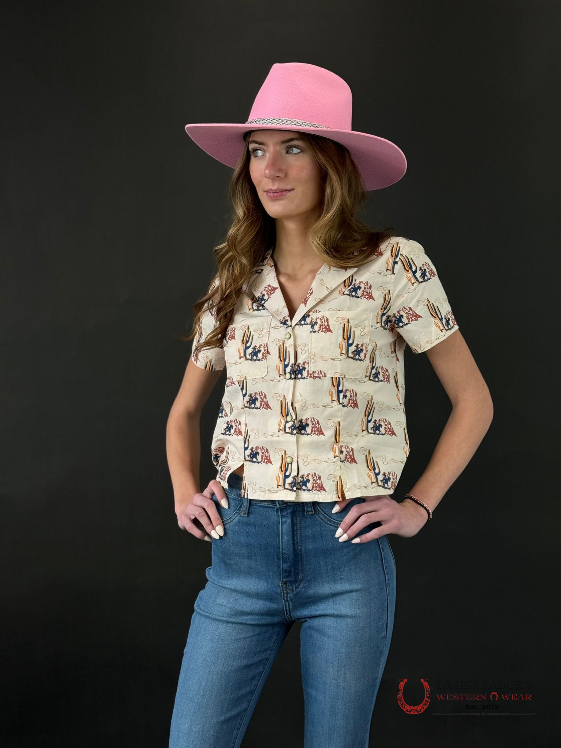 Rock&Roll Women’s Natural Shared Core Snap With Western Print Ropa Mujeres