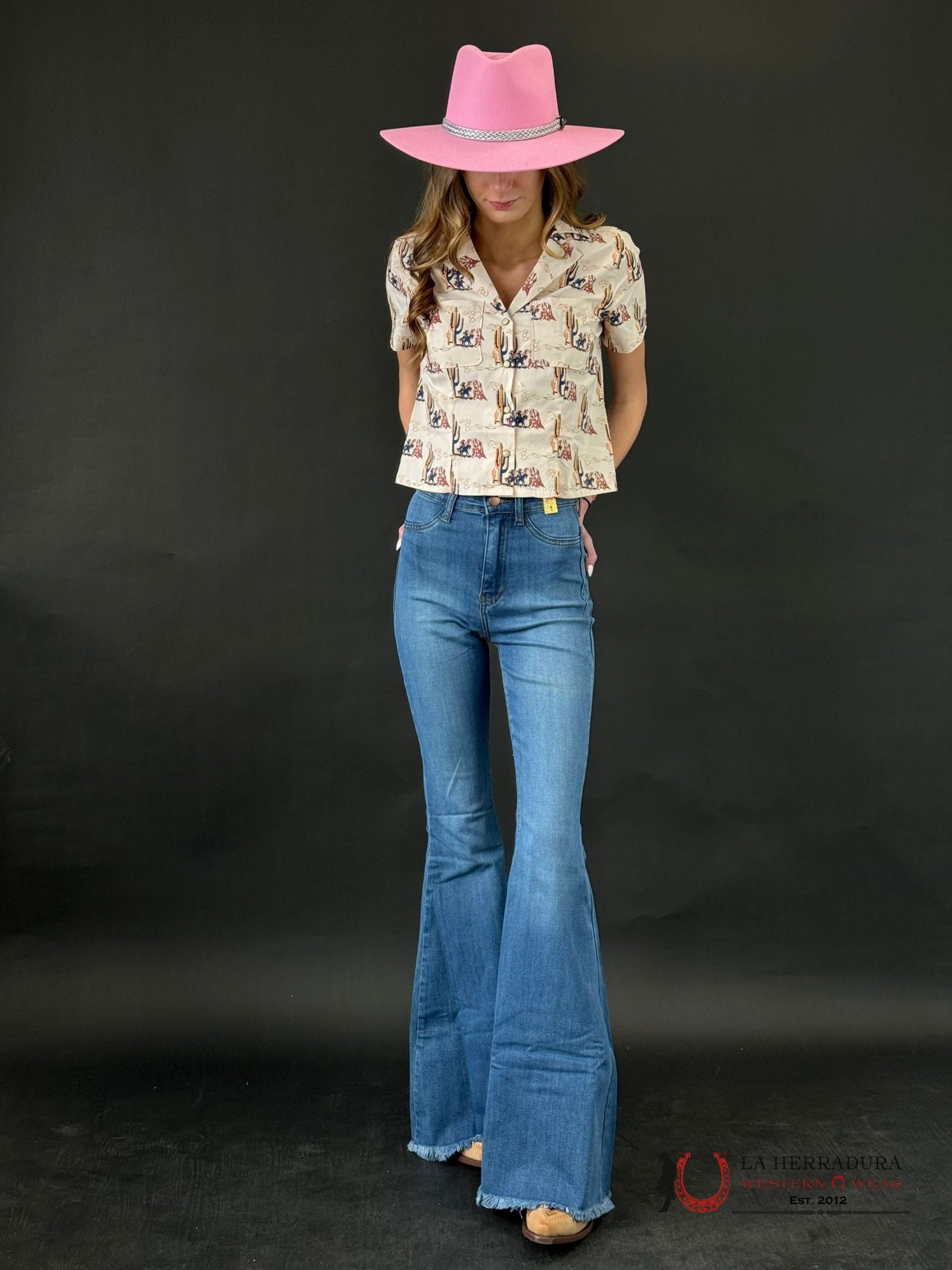 Rock&Roll Women’s Natural Shared Core Snap With Western Print Ropa Mujeres