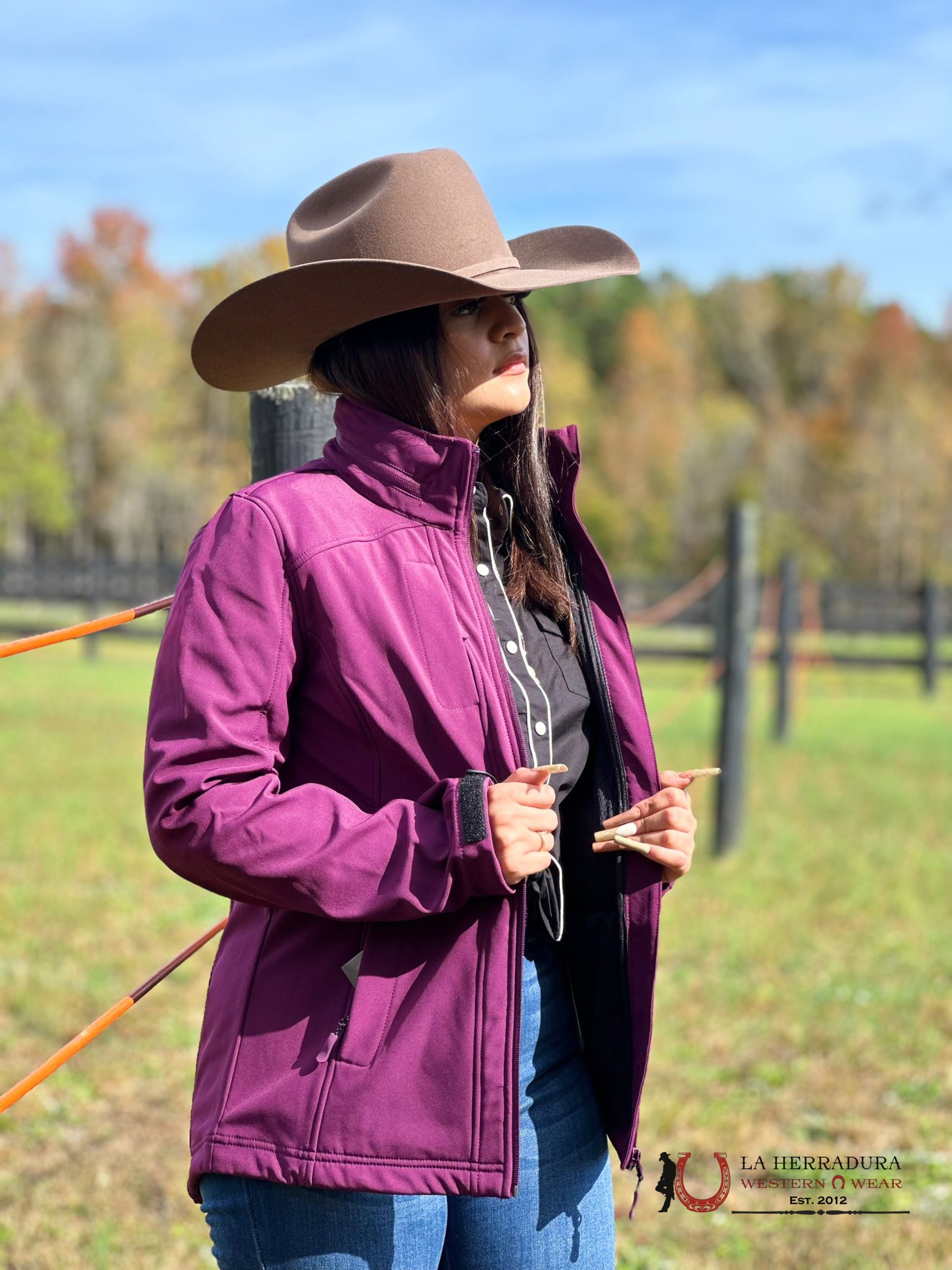 Rock&Roll Womens Panhandle Emb Performance Softshell Purple Ropa Mujeres