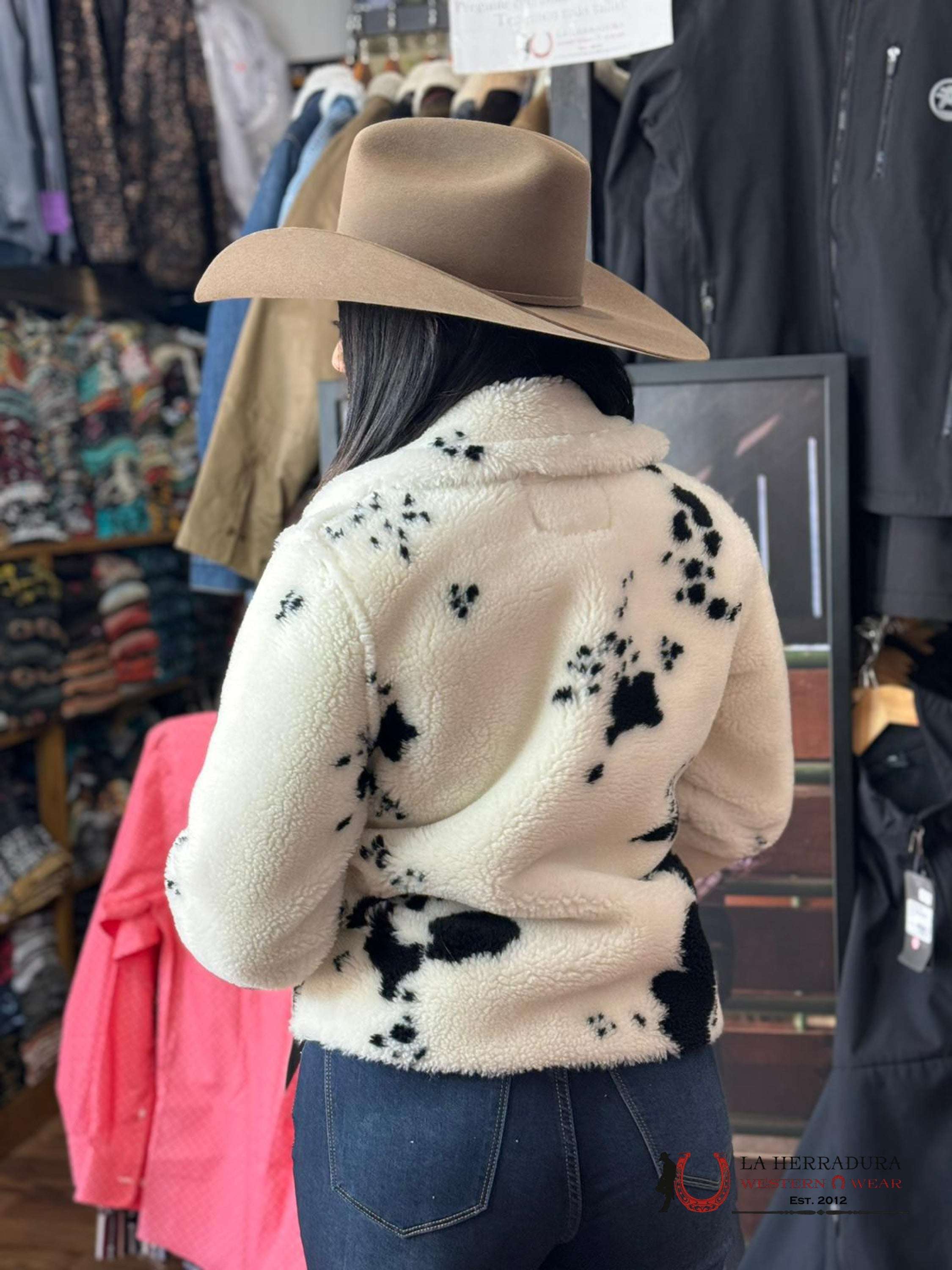 Rock&Roll Womens Panhandle Natural Print Micro Berber Jacket Ropa Mujeres