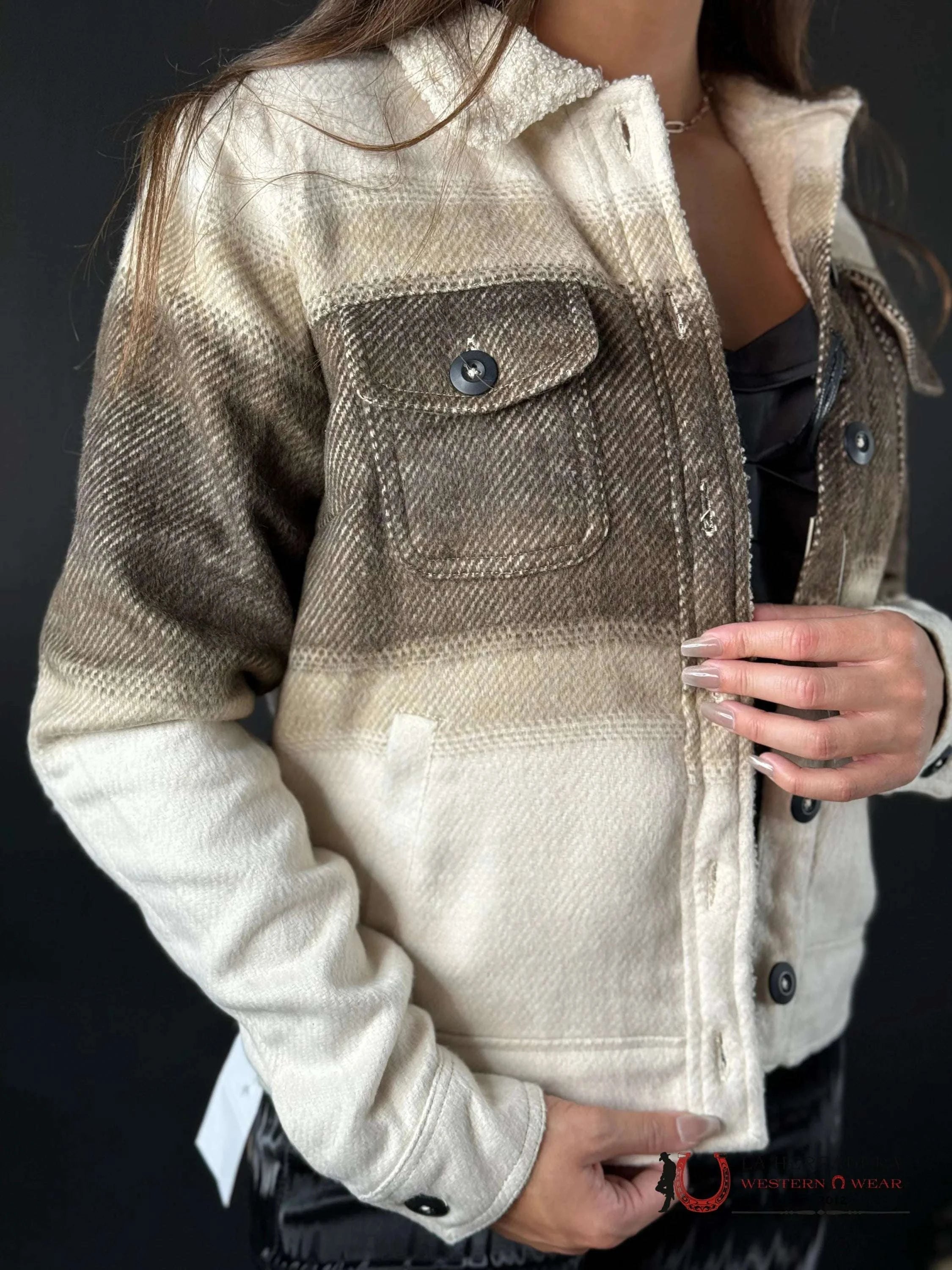Rock&Roll Womens Sherpa Jacket Brown Ropa Mujeres