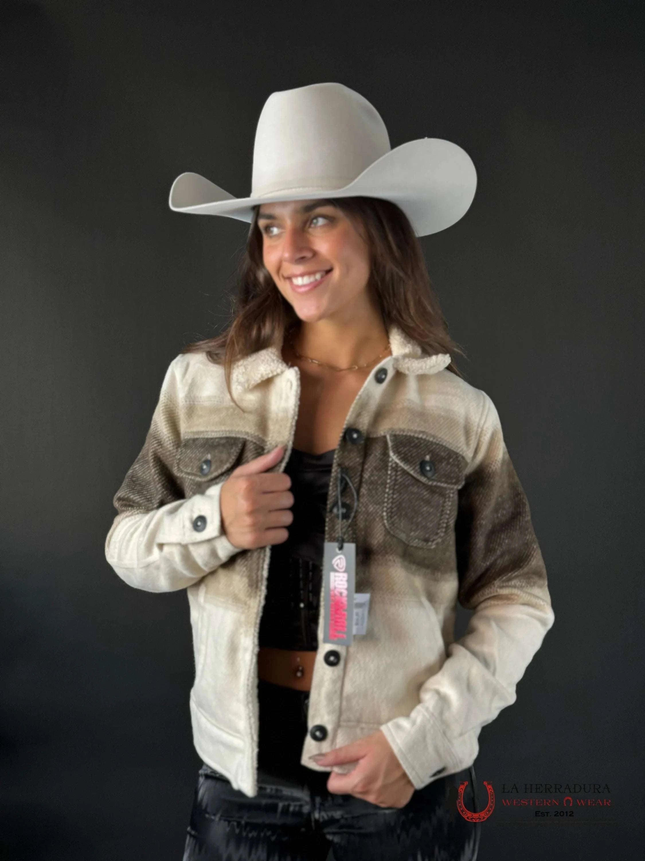 Rock&Roll Womens Sherpa Jacket Brown Ropa Mujeres