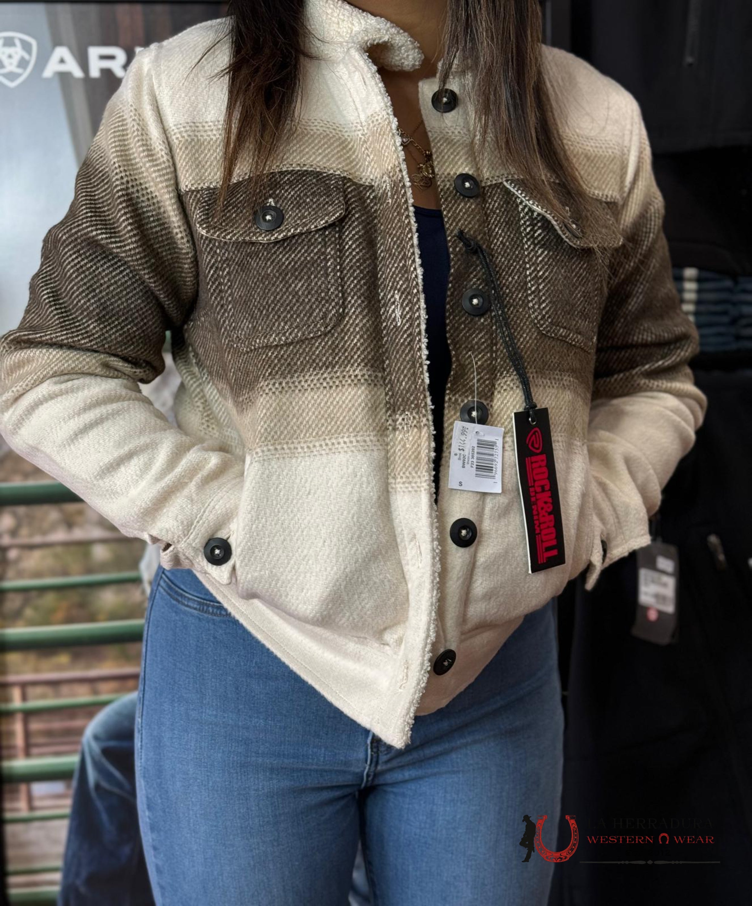 Rock&Roll Womens Sherpa Jacket Brown Ropa Mujeres