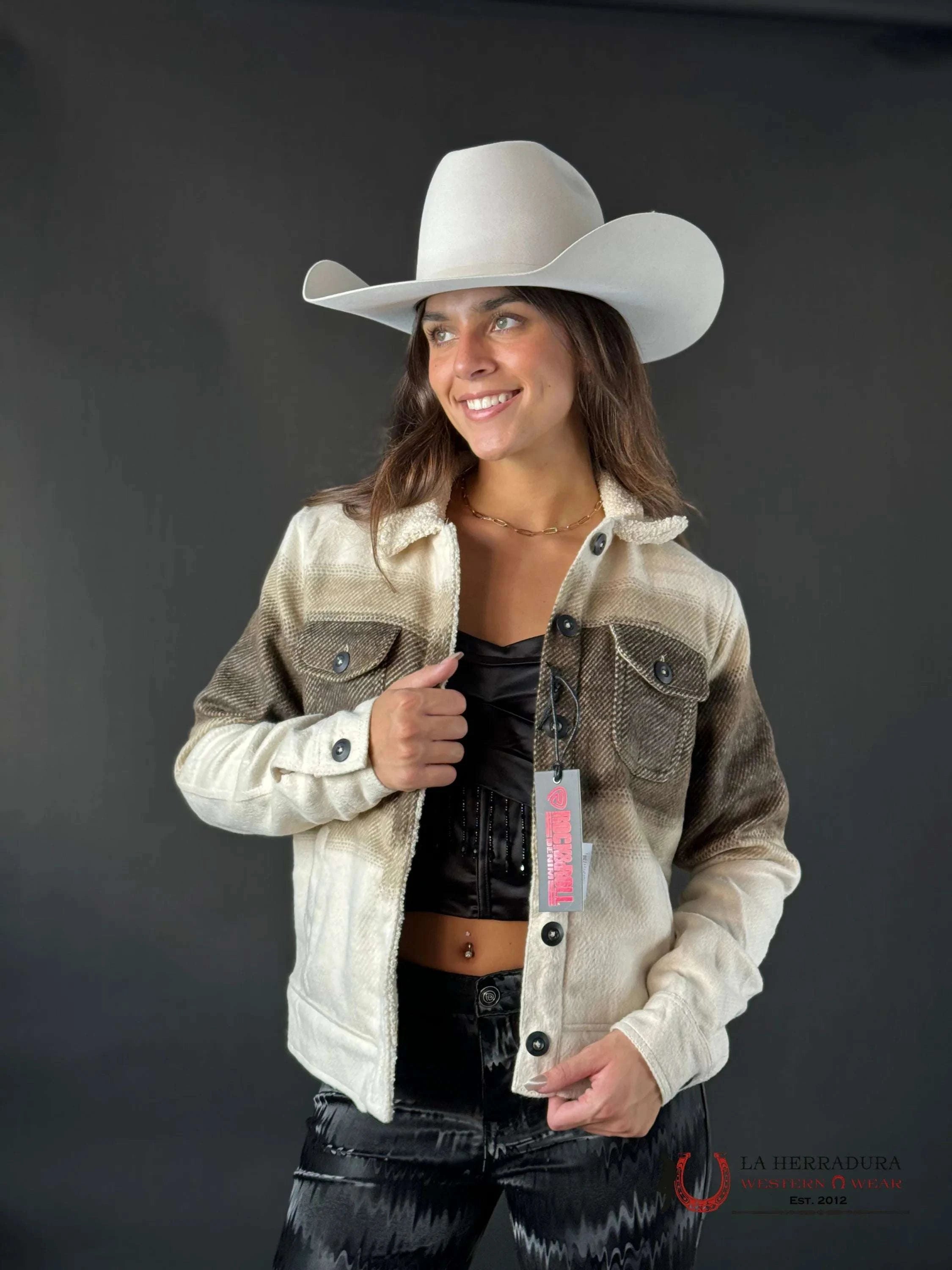 Rock&Roll Womens Sherpa Jacket Brown Ropa Mujeres
