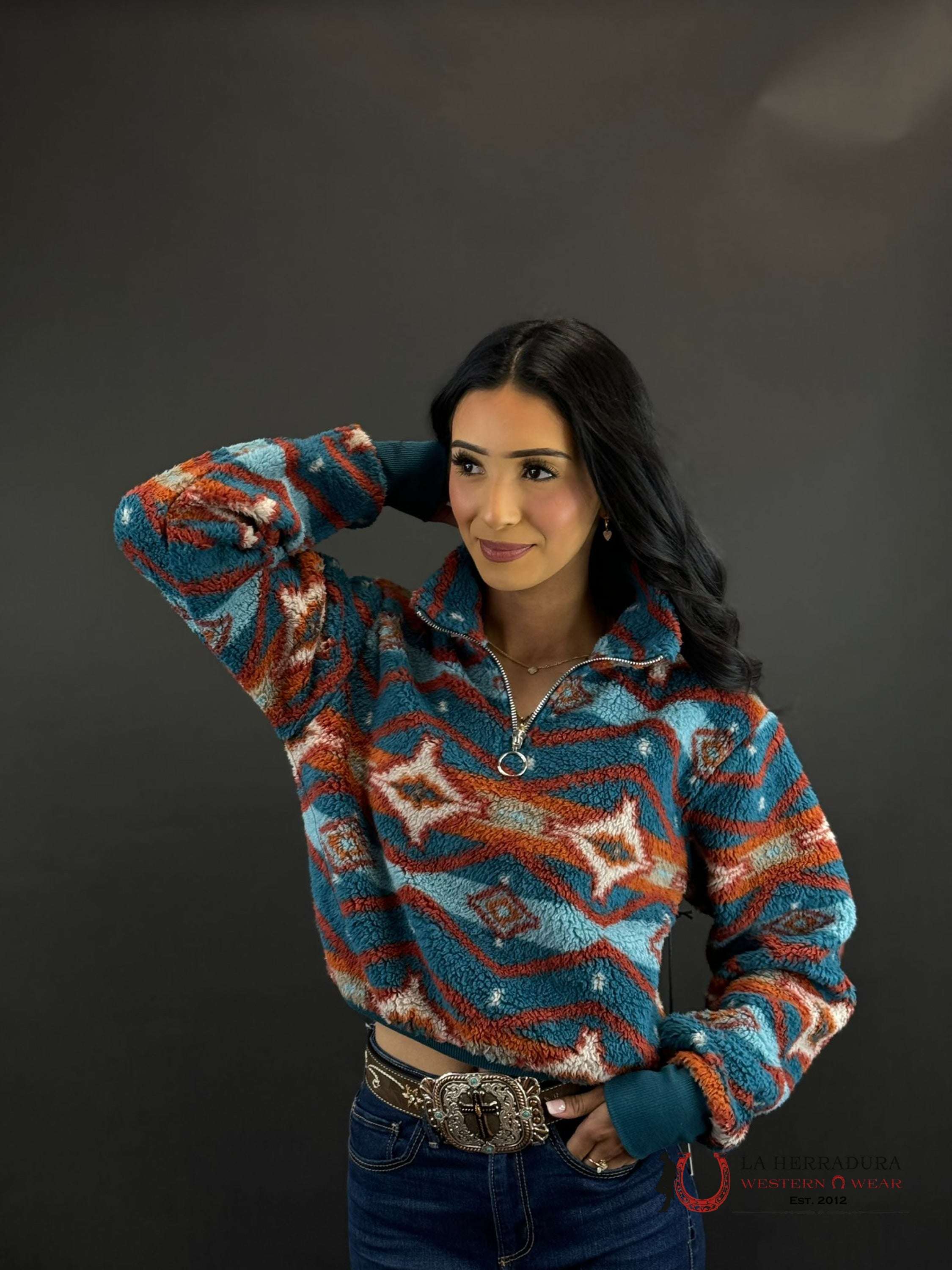 Rock&Roll Womens Sherpa Pullover Indigo Ropa Mujeres