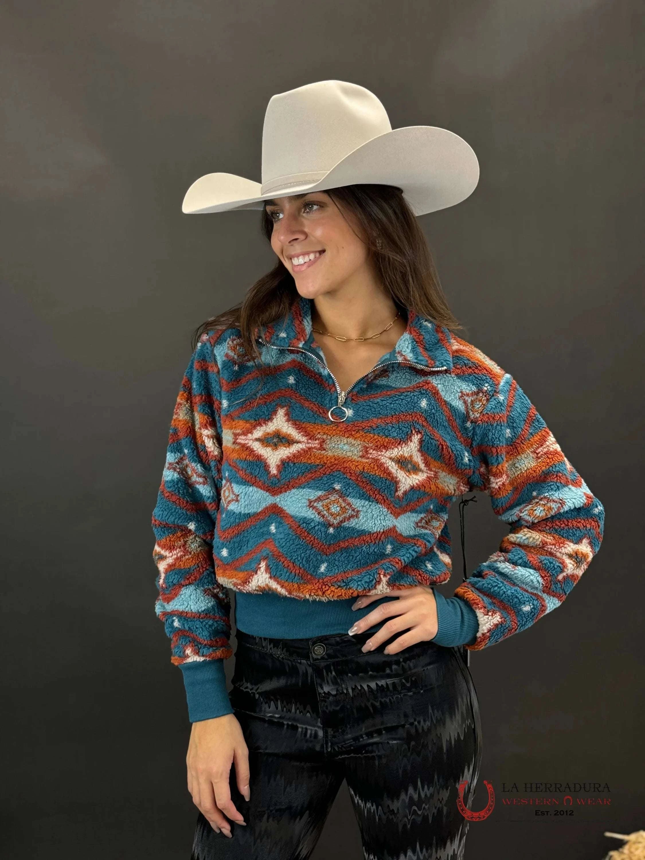 Rock&Roll Womens Sherpa Pullover Indigo Ropa Mujeres