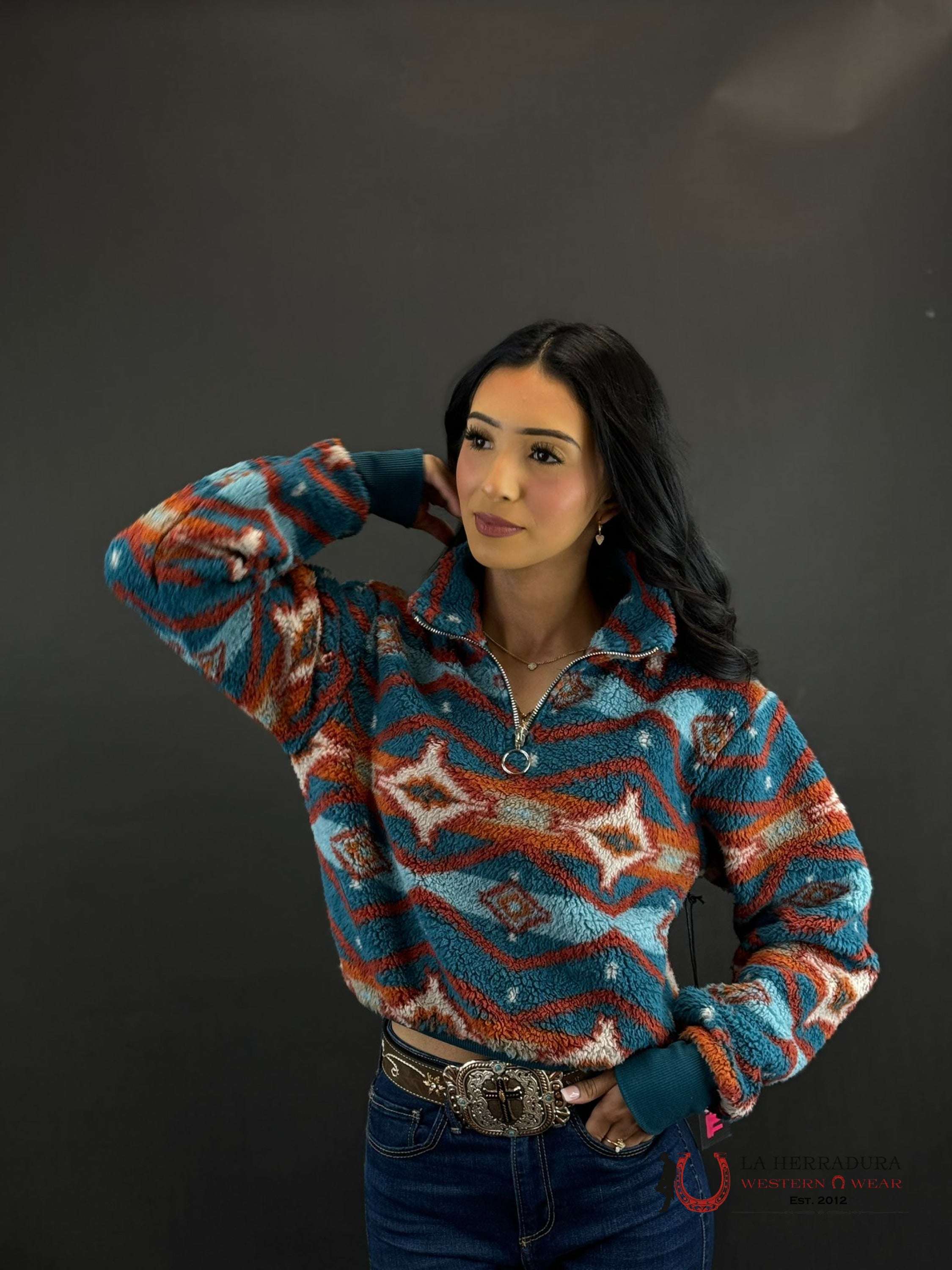 Rock&Roll Womens Sherpa Pullover Indigo Ropa Mujeres