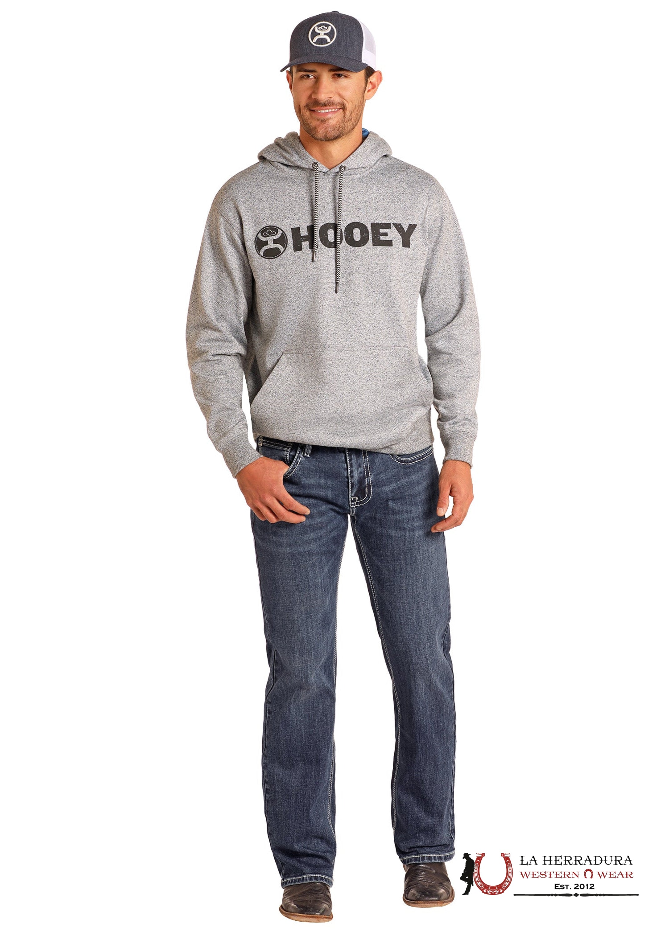 ROCK&ROLL X HOOEY ROPE EMB. MEDIUM WASH PISTOL STRAIGHT BOOT - HM1PD05036 ROPA HOMBRES