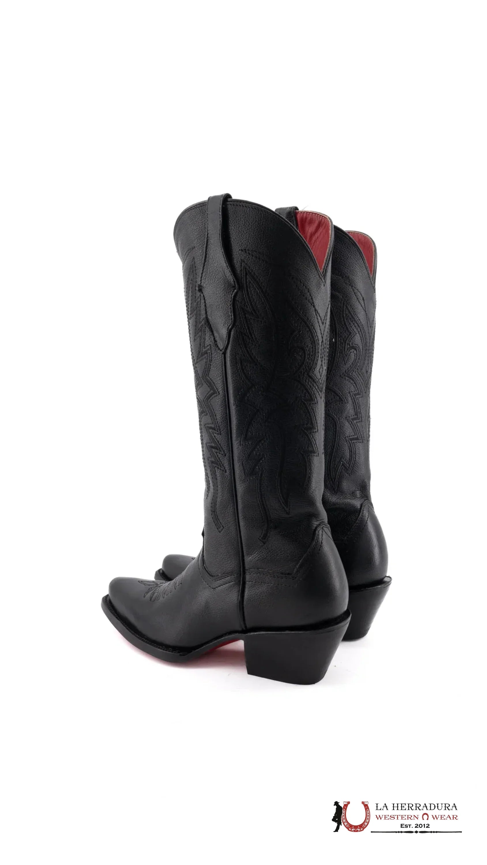 Alexa Clon Venado Negro Oval Red Bottom Boot Botas Mujeres