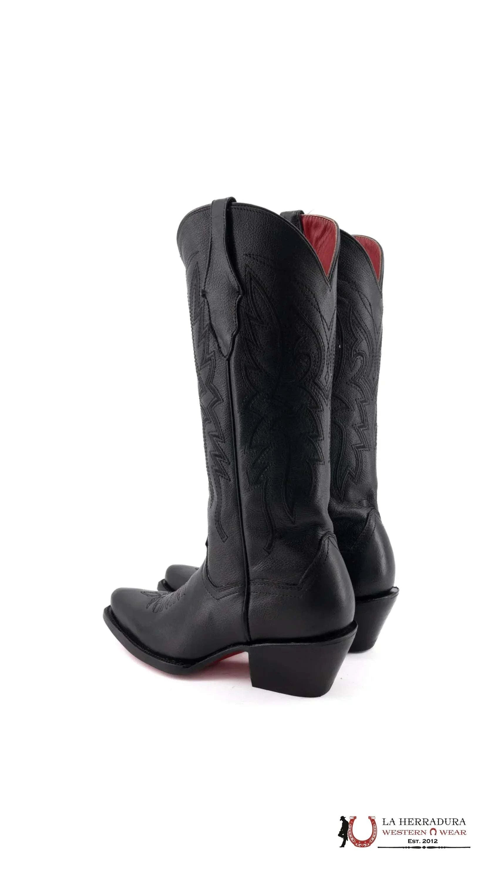 Alexa Clon Venado Negro Oval Red Bottom Boot Botas Mujeres