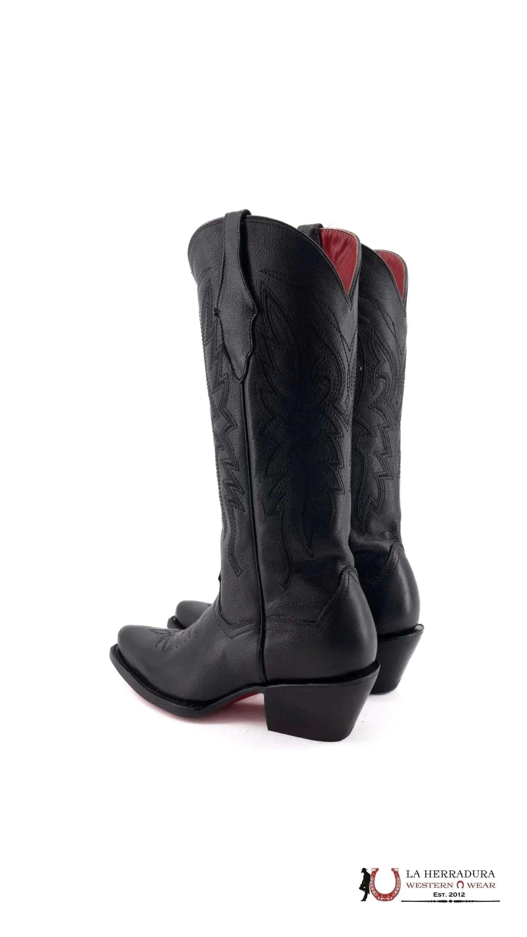 Alexa Clon Venado Negro Oval Red Bottom Boot Botas Mujeres