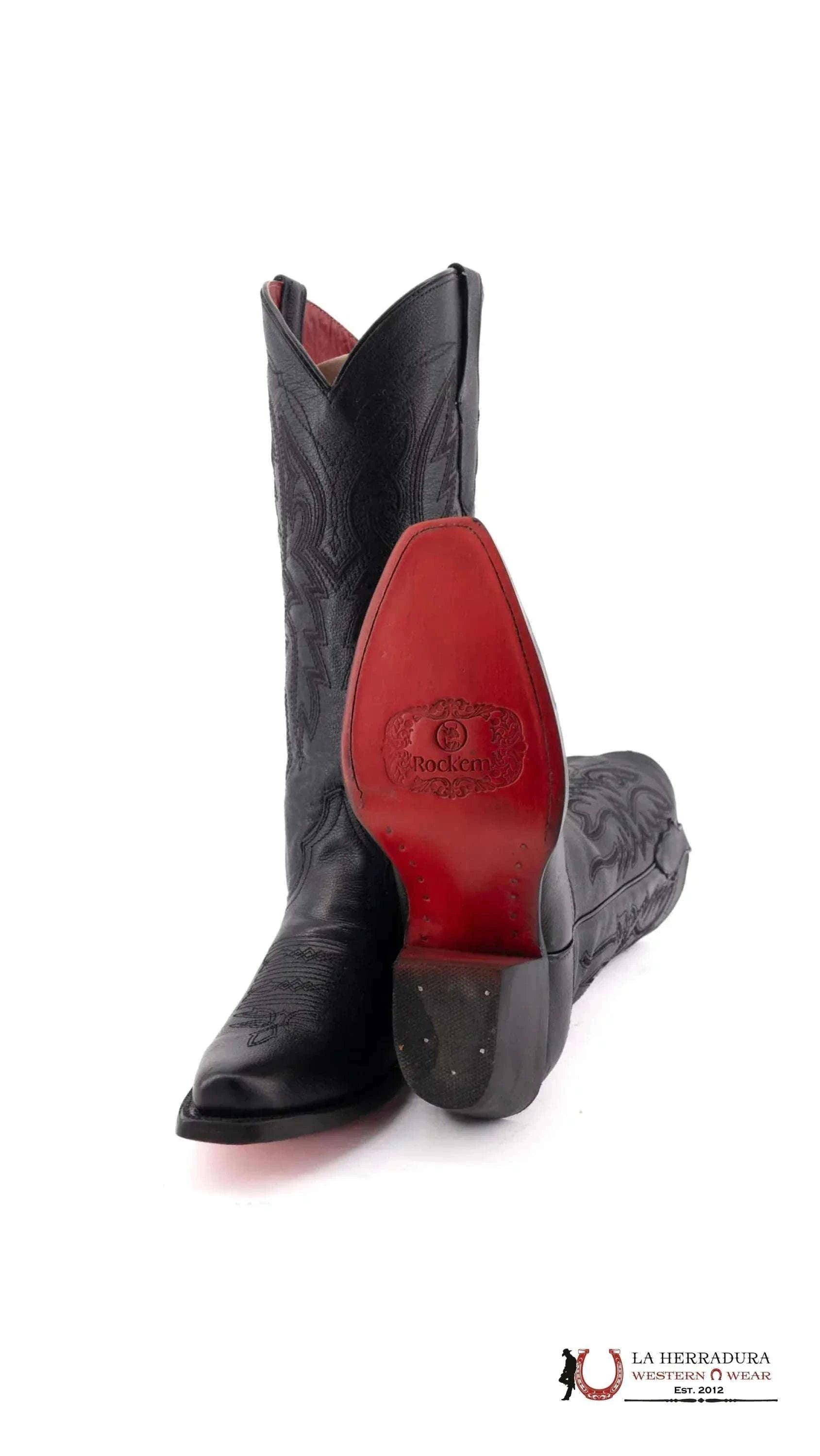 Alexa Clon Venado Negro Oval Red Bottom Boot Botas Mujeres
