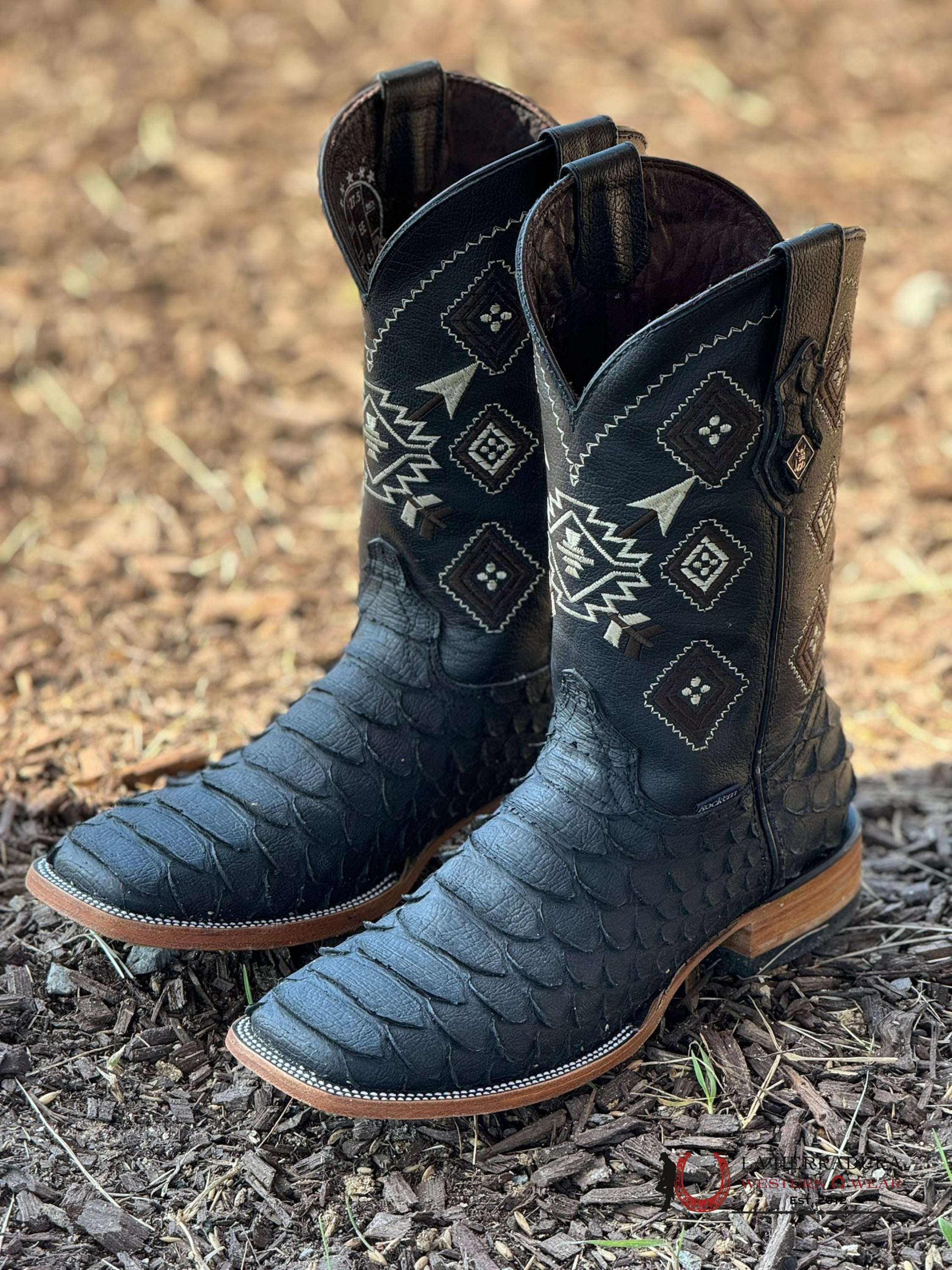 Mens Python Mega Negro Matte Boot Botas Hombres