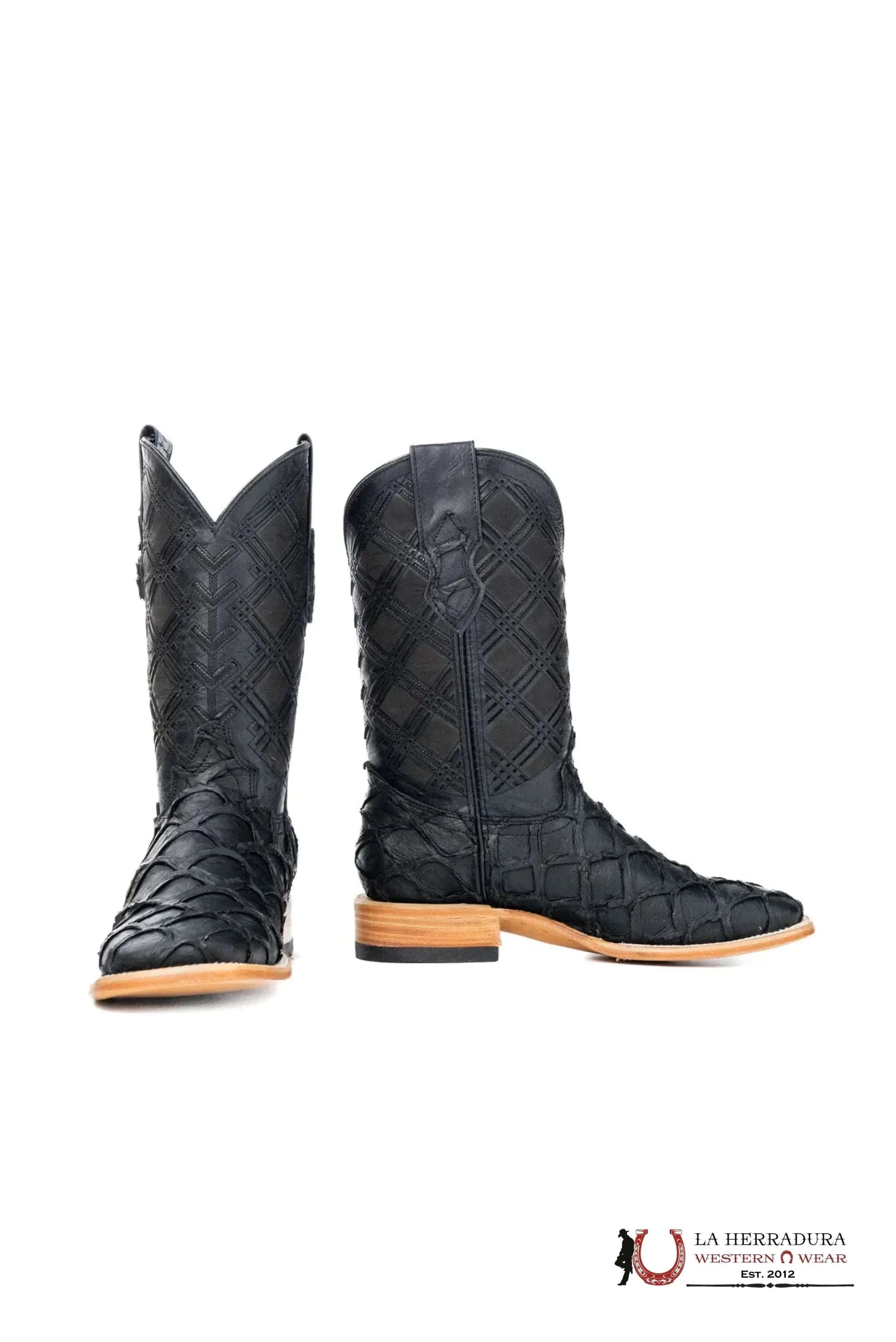 ROCKEM CLON FISH BOOT MATTE BLACK SQ. TOE BOTAS HOMBRES