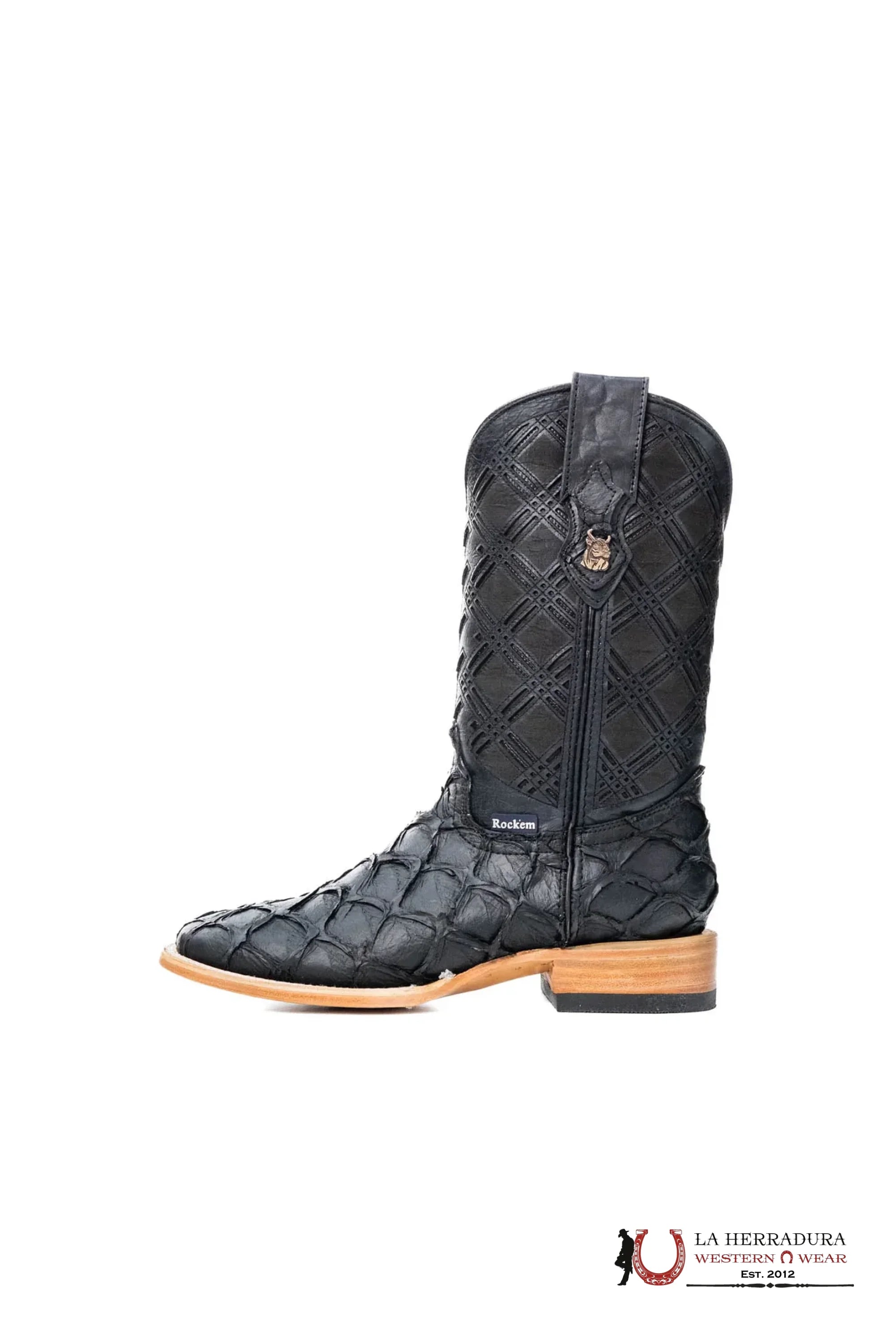 ROCKEM CLON FISH BOOT MATTE BLACK SQ. TOE BOTAS HOMBRES