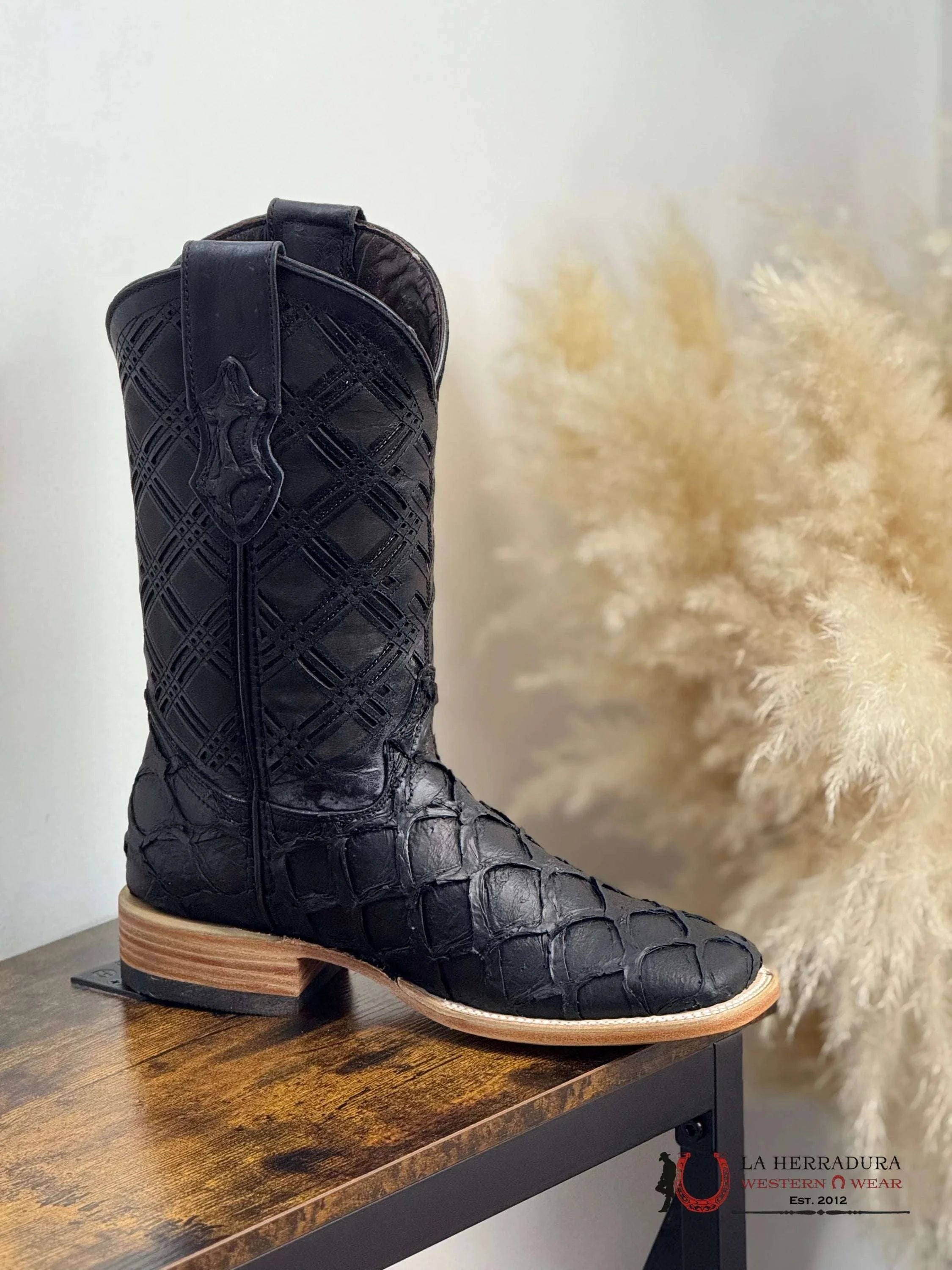 ROCKEM CLON FISH BOOT MATTE BLACK SQ. TOE BOTAS HOMBRES