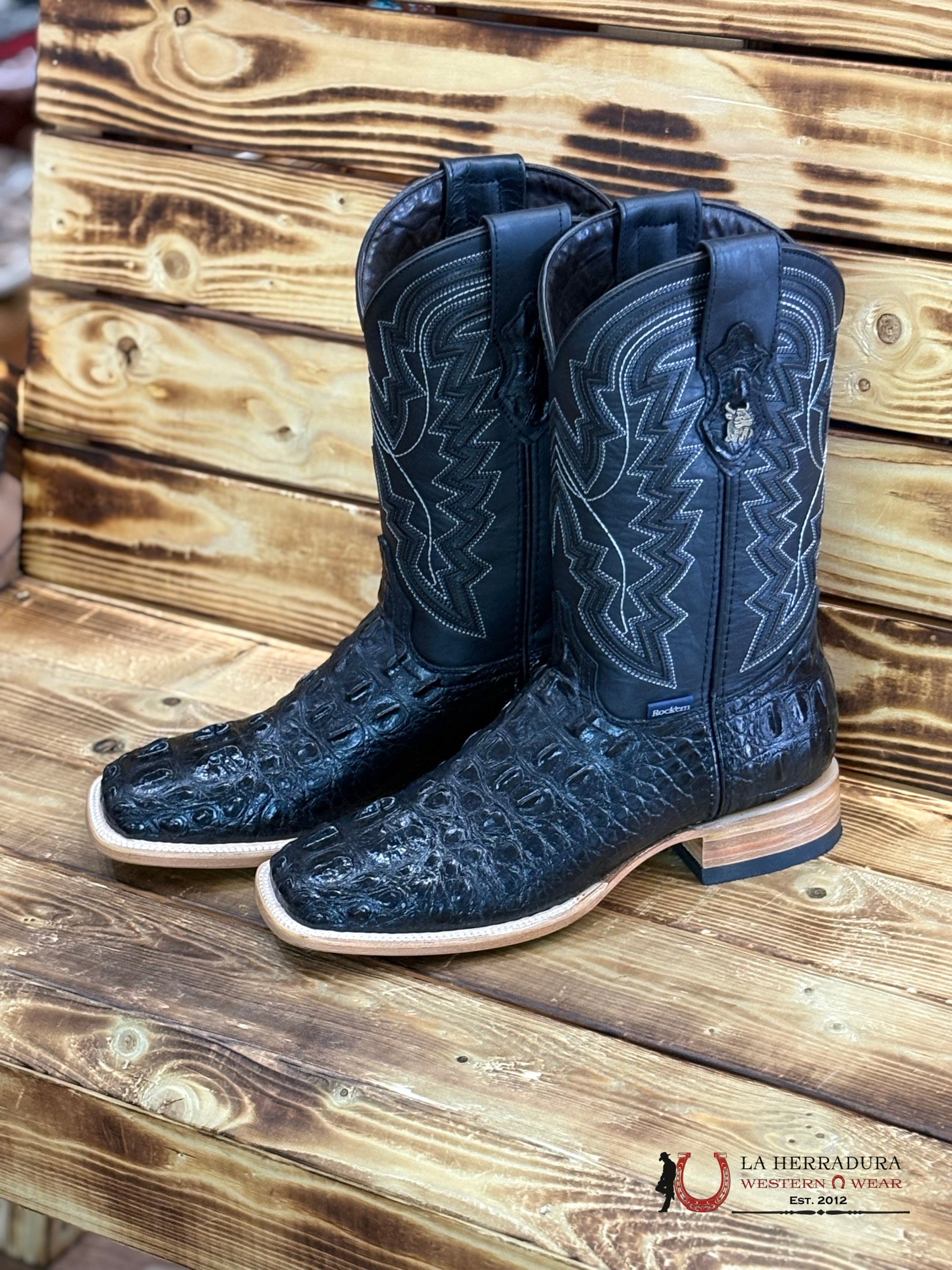 ROCKEM CLON NUCA BLACK SQ. TOE BOOT BOTAS HOMBRES