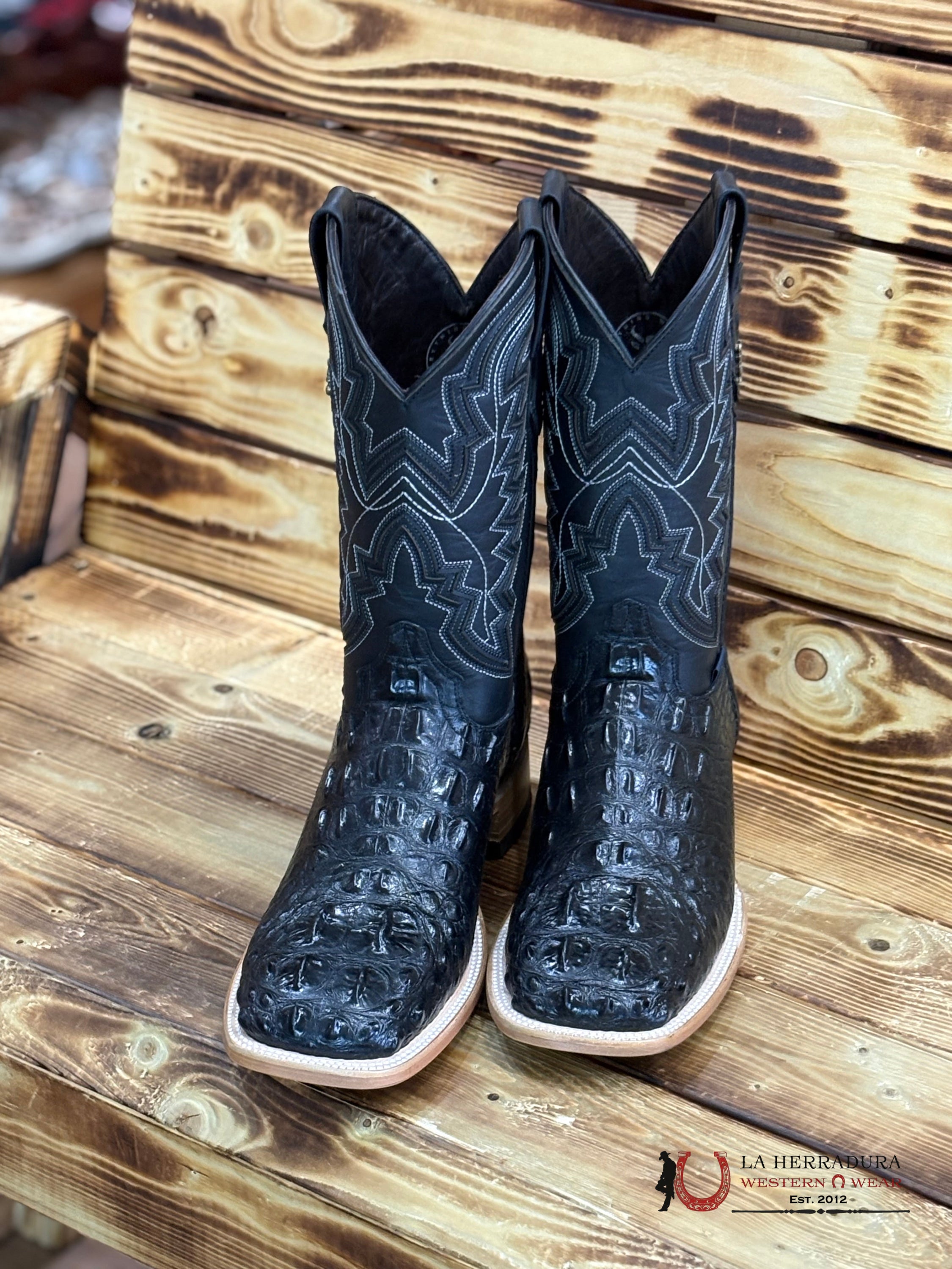 ROCKEM CLON NUCA BLACK SQ. TOE BOOT BOTAS HOMBRES