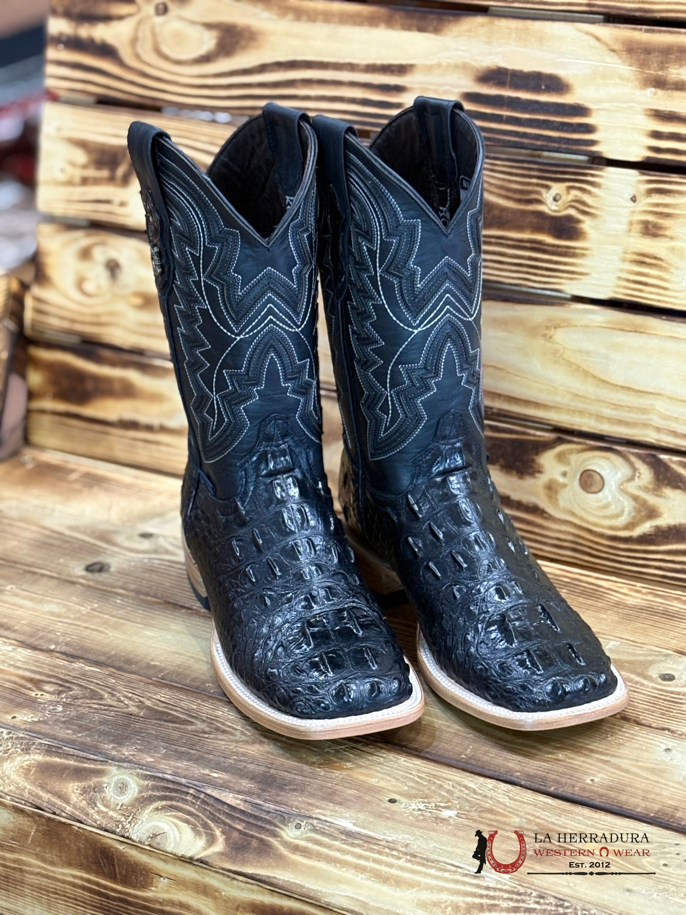 ROCKEM CLON NUCA BLACK SQ. TOE BOOT BOTAS HOMBRES